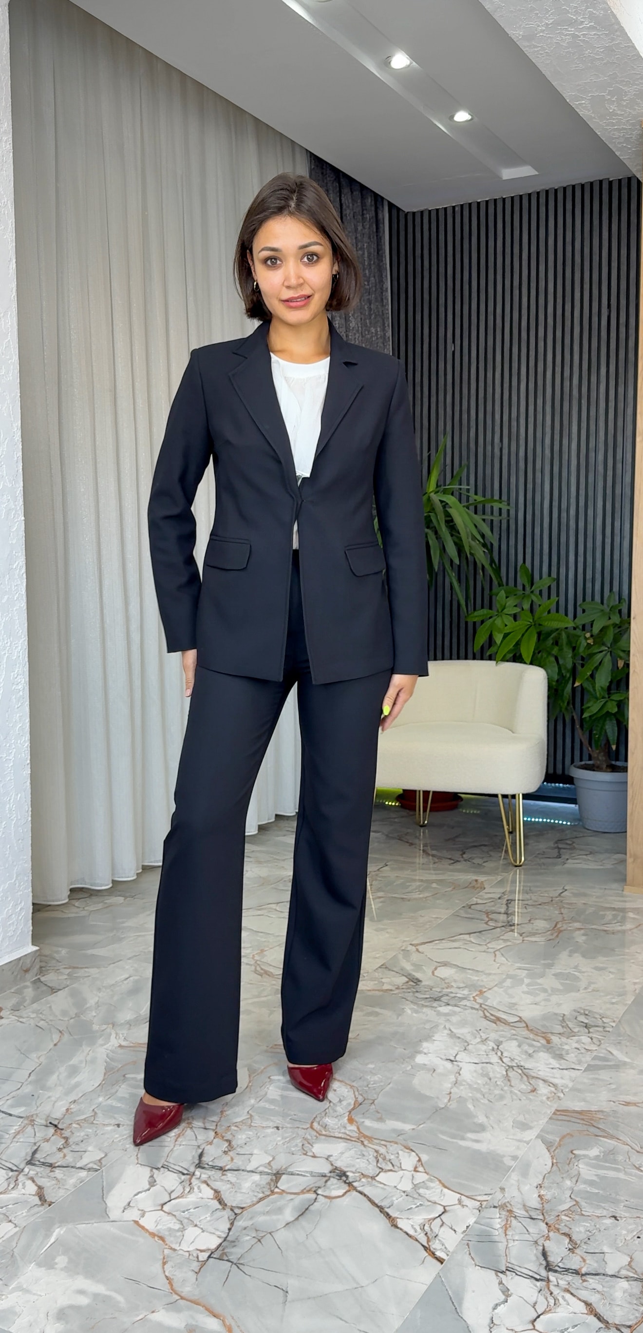 GİZLİ DÜĞMELİ BLAZER CEKET