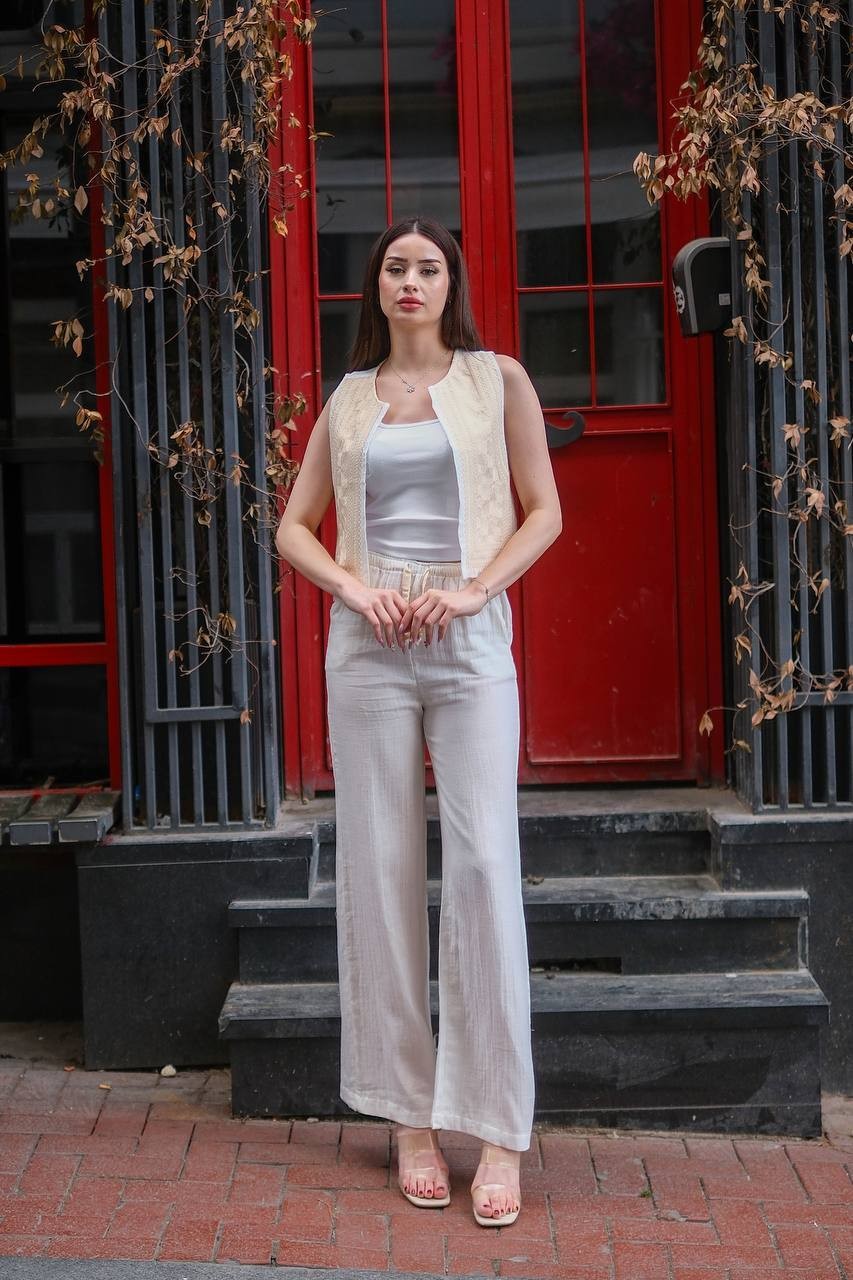BELİ LASTİKLİ BOL PAÇA PANTOLON AYRP1778