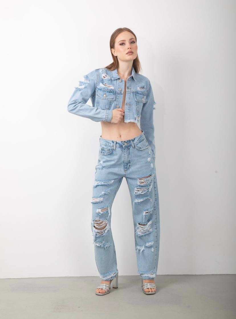 YIRTIK DETAYLI KOT PANTOLON TPGRL0001