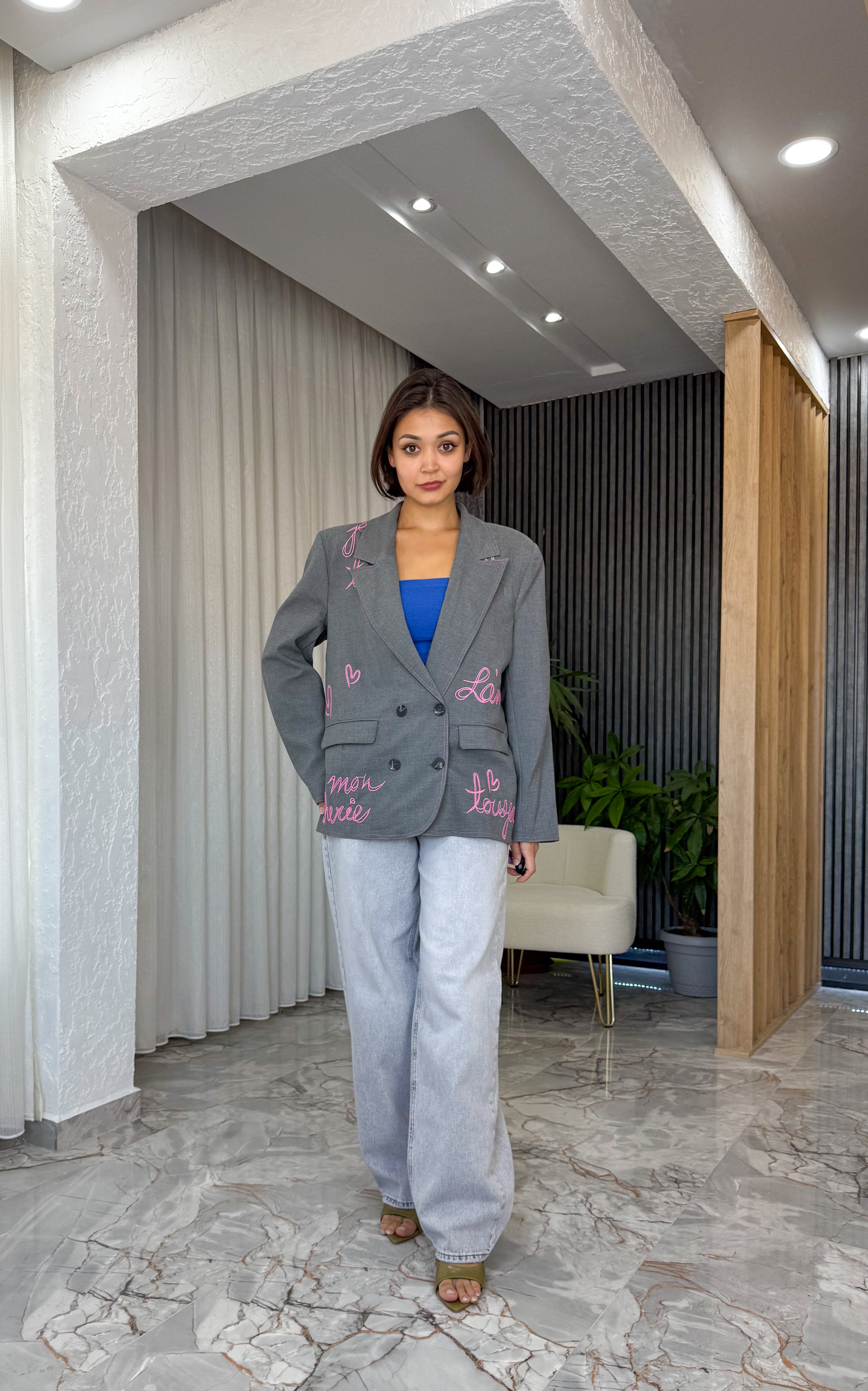 DİKİŞ DETAYLI BLAZER CEKET