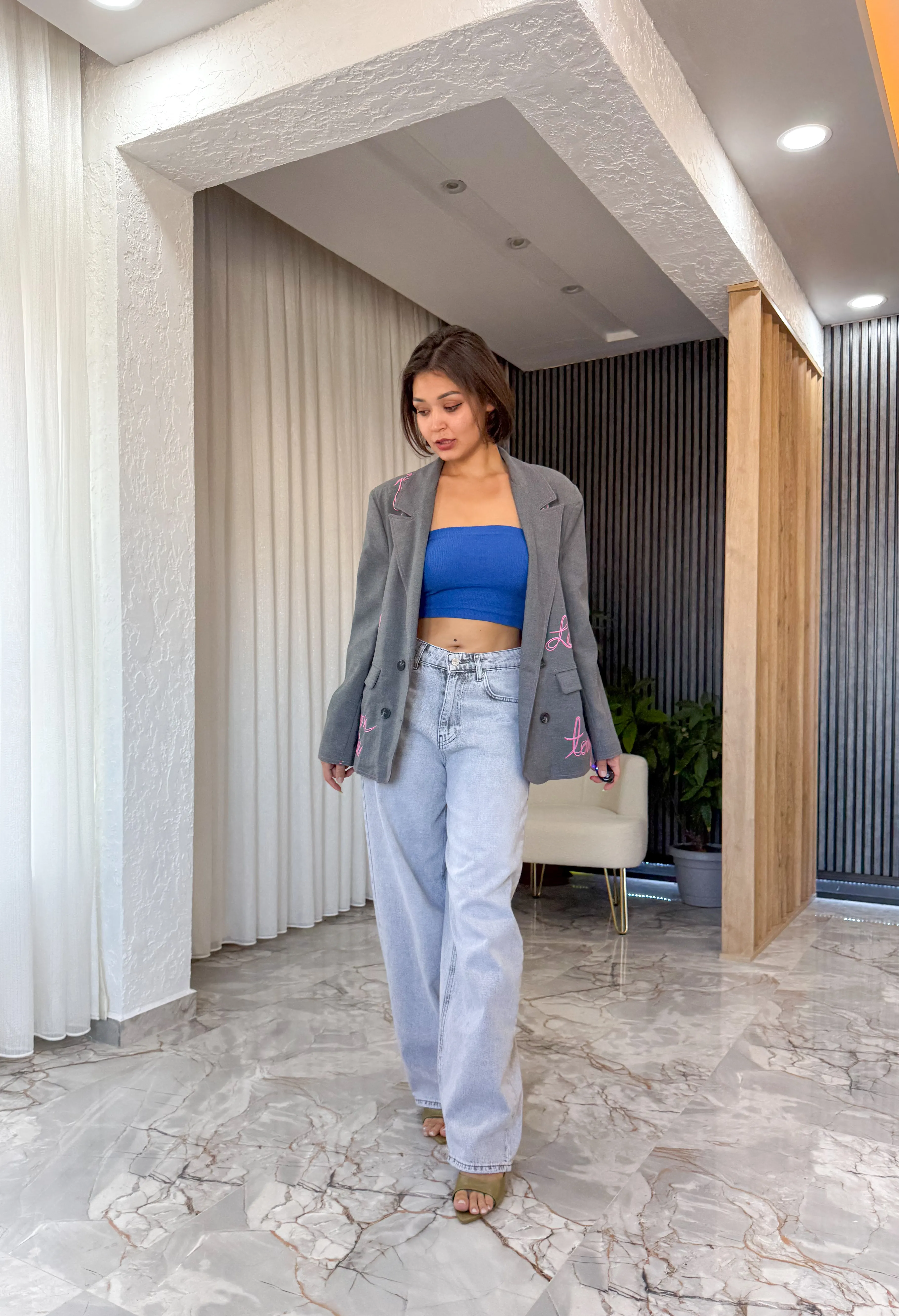 DİKİŞ DETAYLI BLAZER CEKET