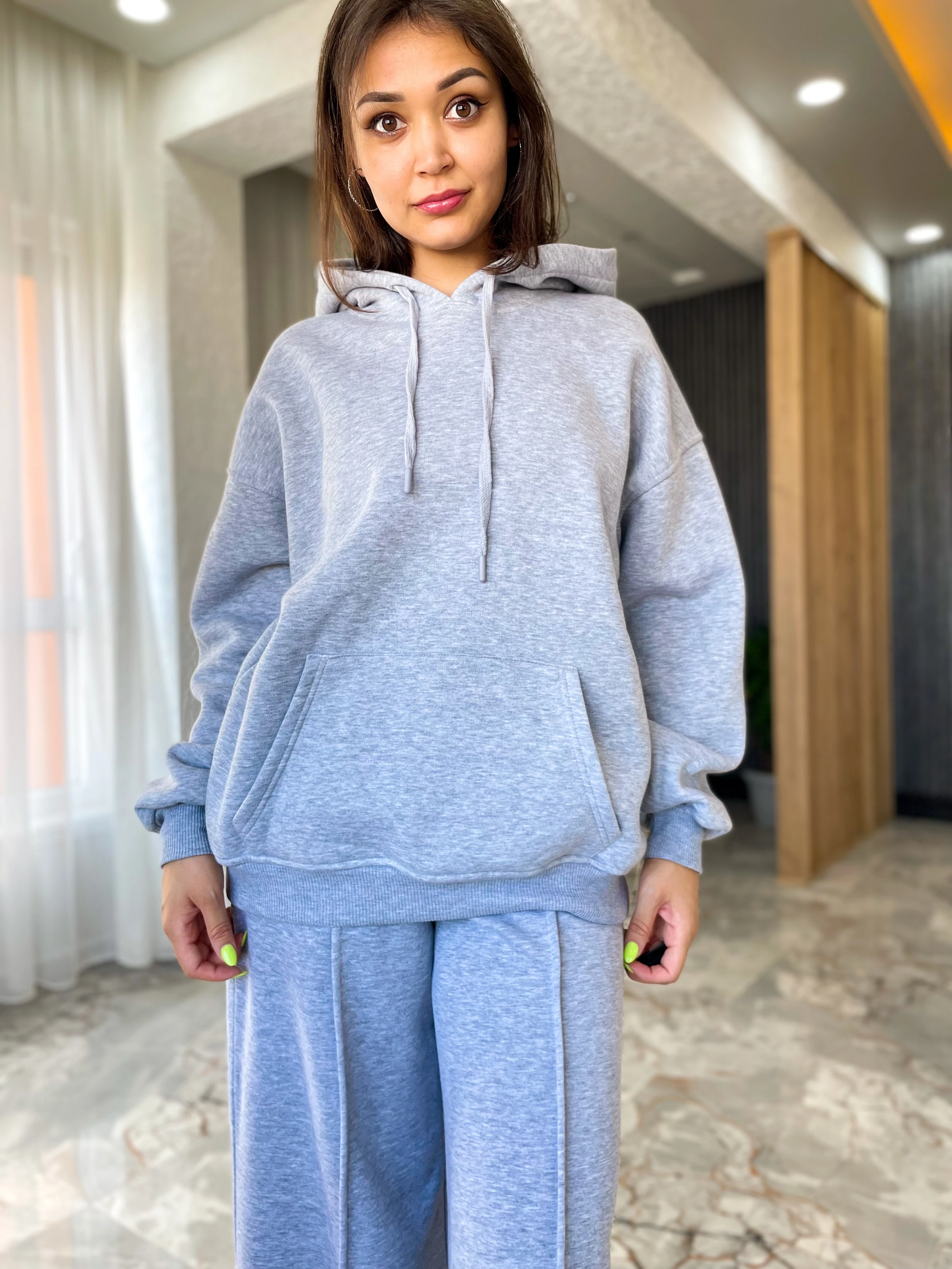 Quzu Kanguru Cepli Sweat