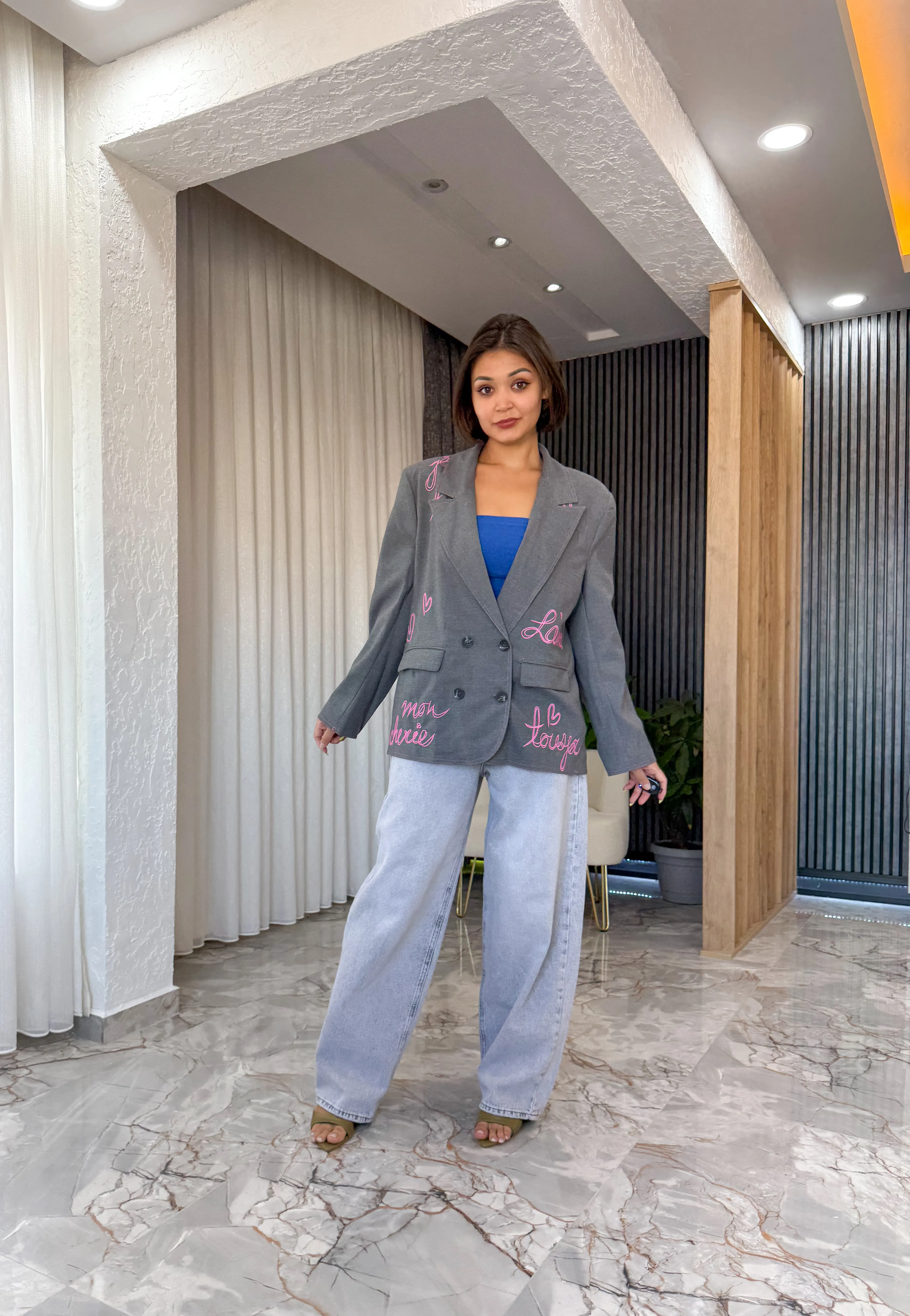 DİKİŞ DETAYLI BLAZER CEKET