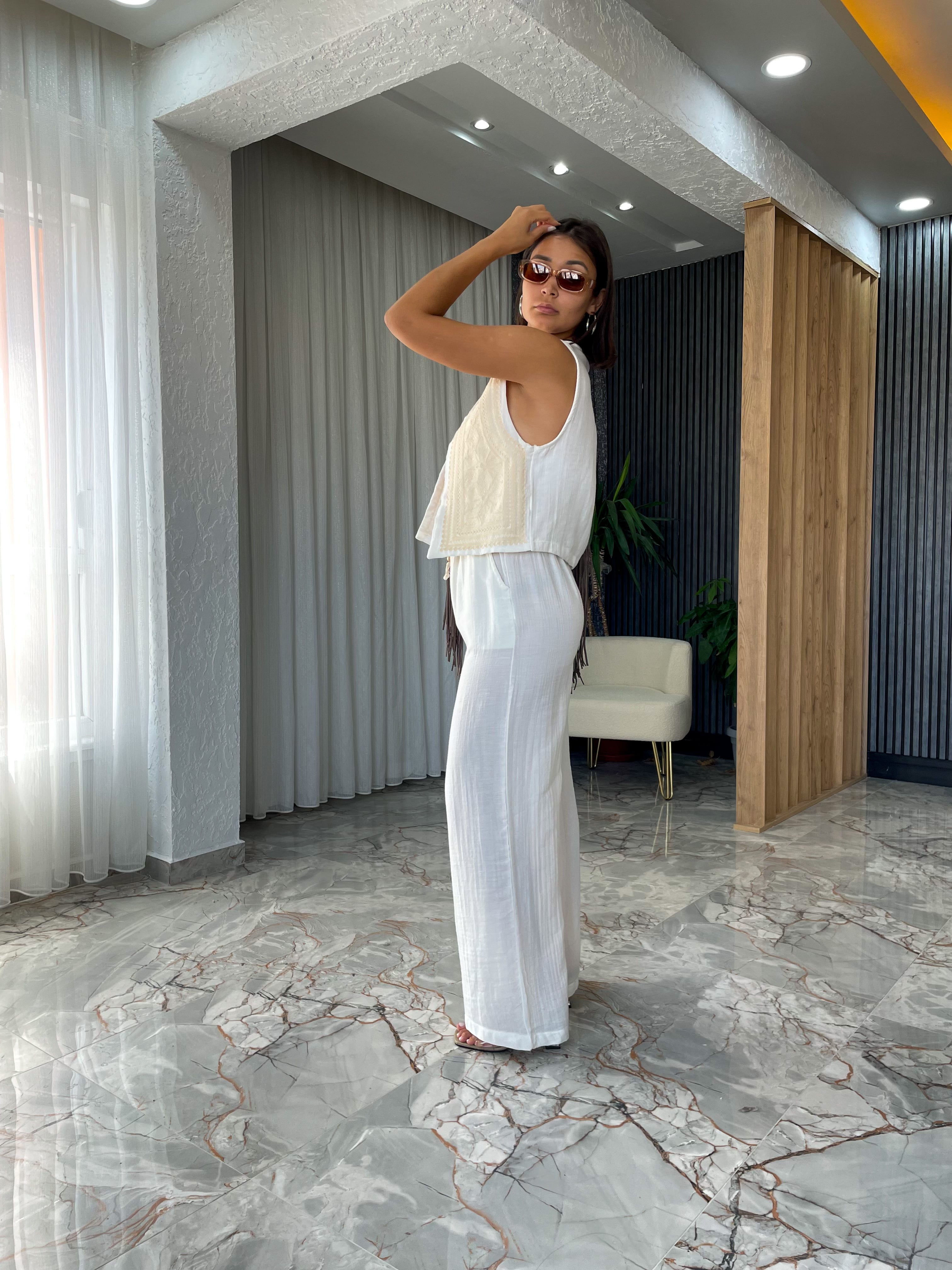 BELİ LASTİKLİ BOL PAÇA PANTOLON 