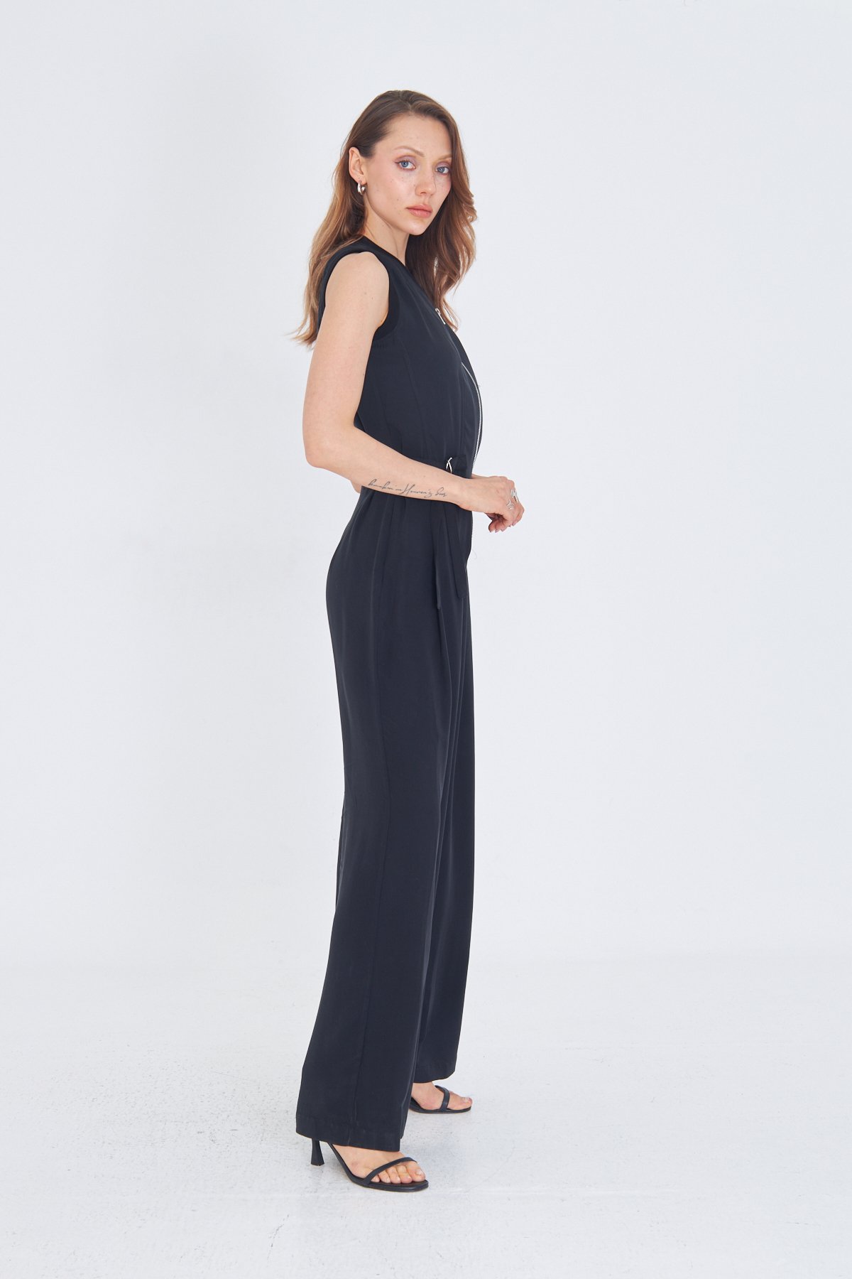 SİYAH TENCEL KUMAŞ CASUAL TULUM
