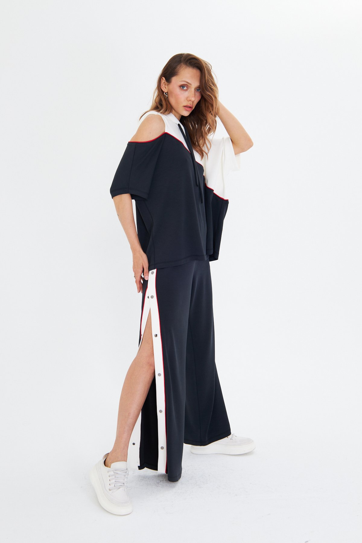 ÇITÇIT DETAYLI SİYAH MODAL PANTOLON