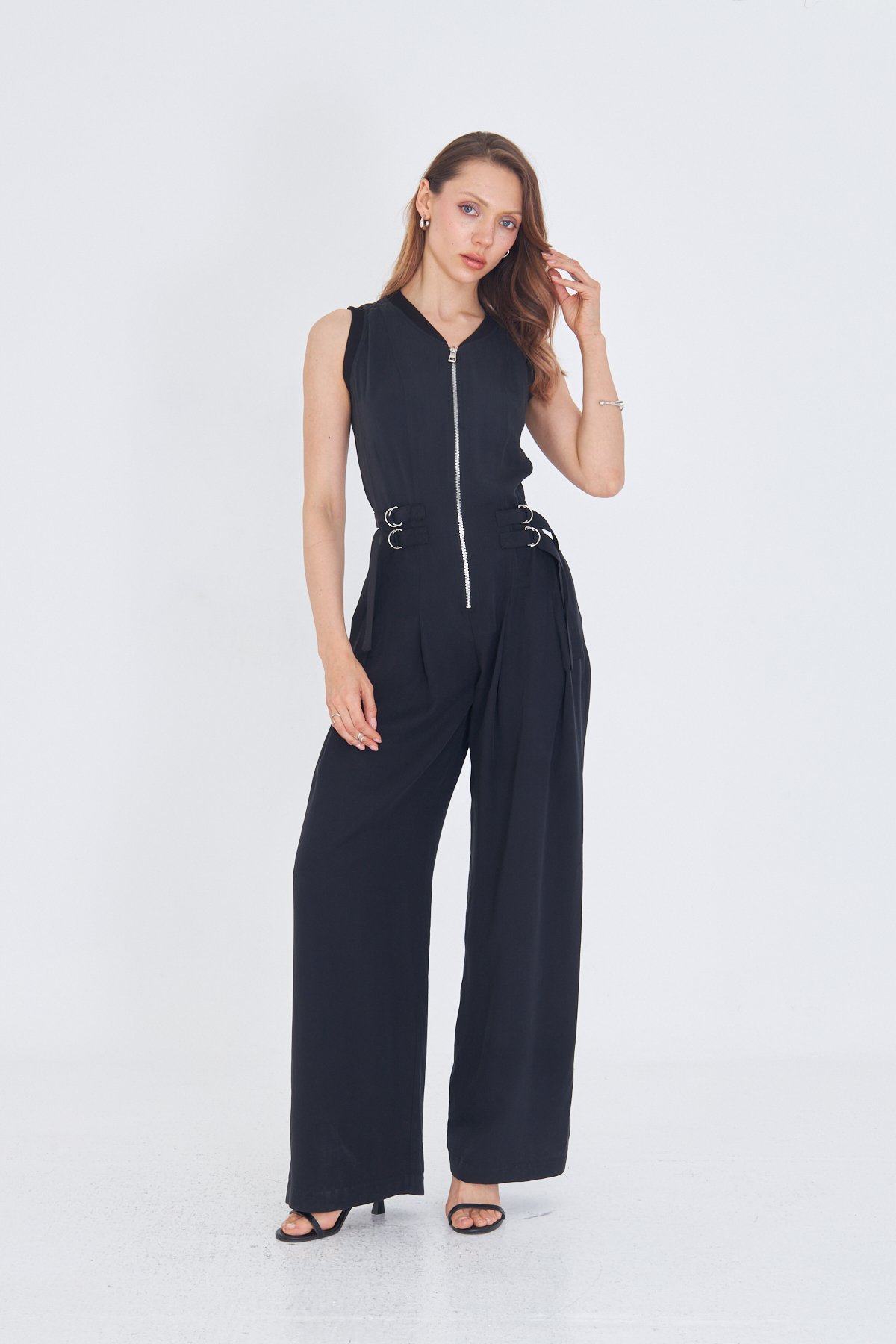 SİYAH TENCEL KUMAŞ CASUAL TULUM