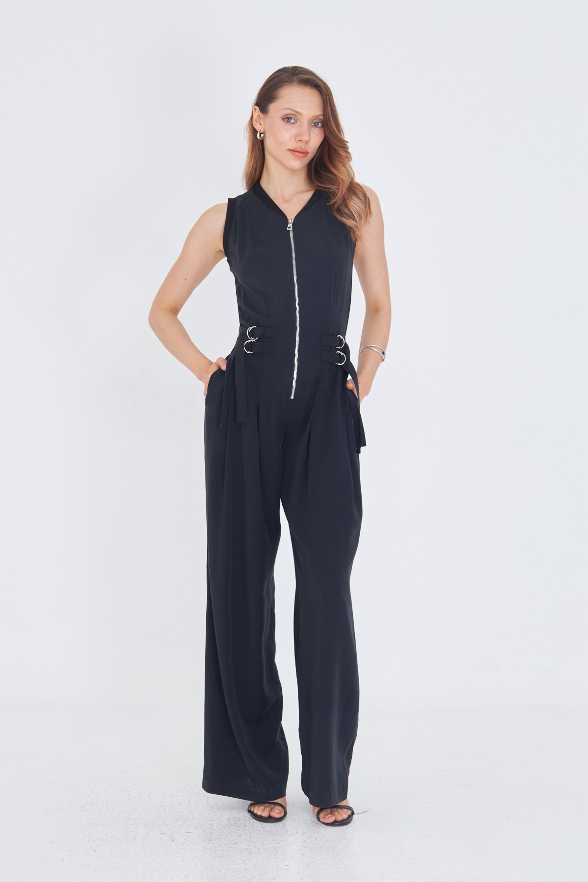 SİYAH TENCEL KUMAŞ CASUAL TULUM