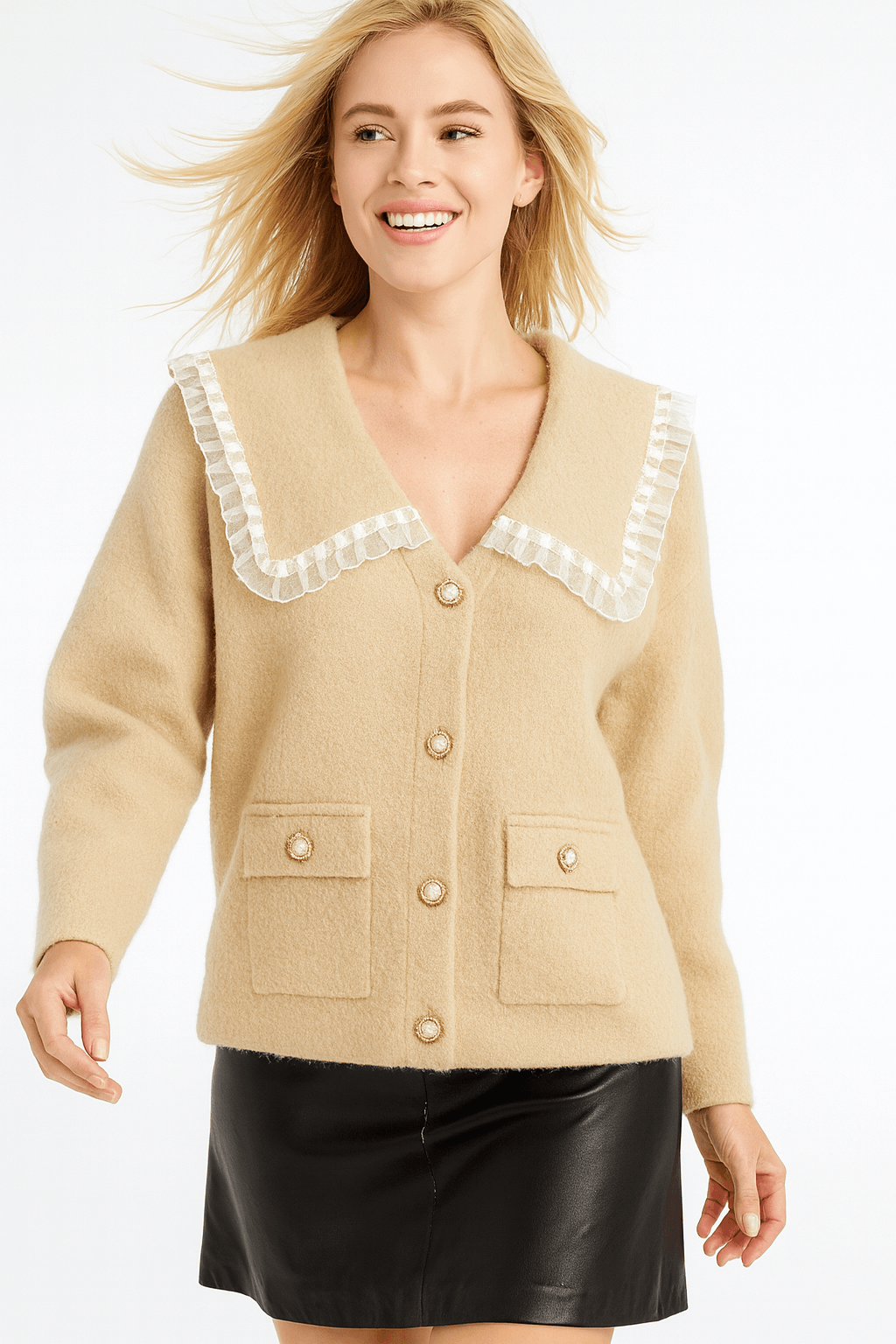 İtalyan Nubuk Tasarım Ceket - BEJ