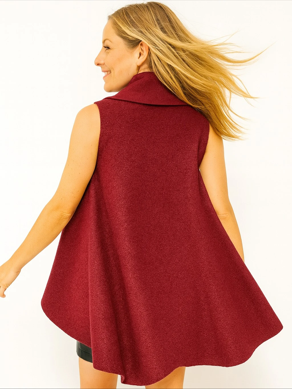 İtalyan Keçe Yelek - BORDO