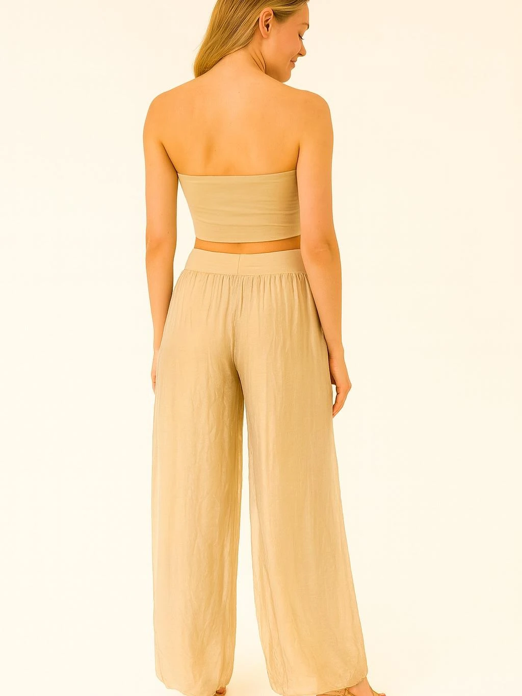 İtalyan İpek Pantolon - BEJ