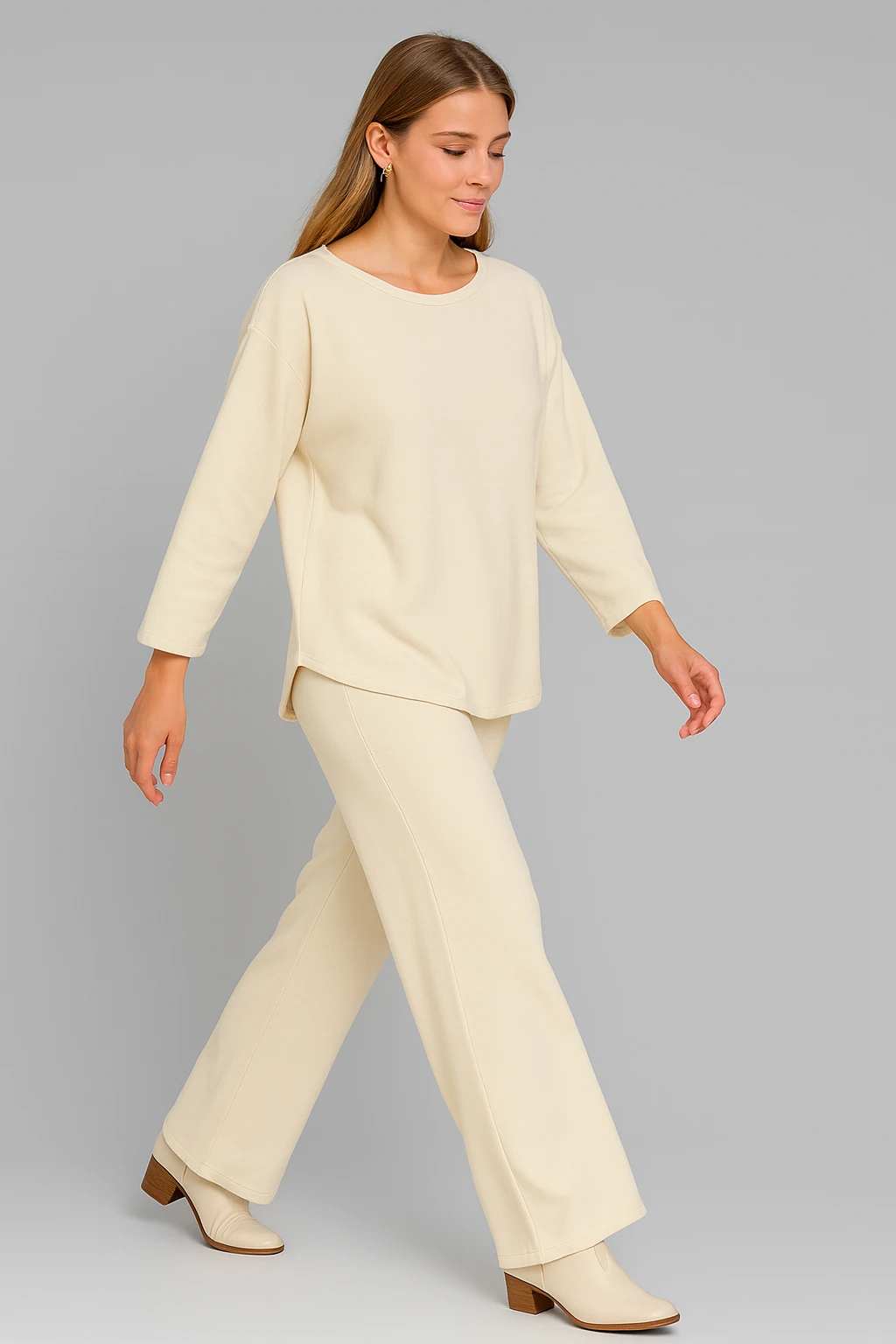 İtalyan Bisiklet Yaka 2'Li Triko Takım - BEYAZ