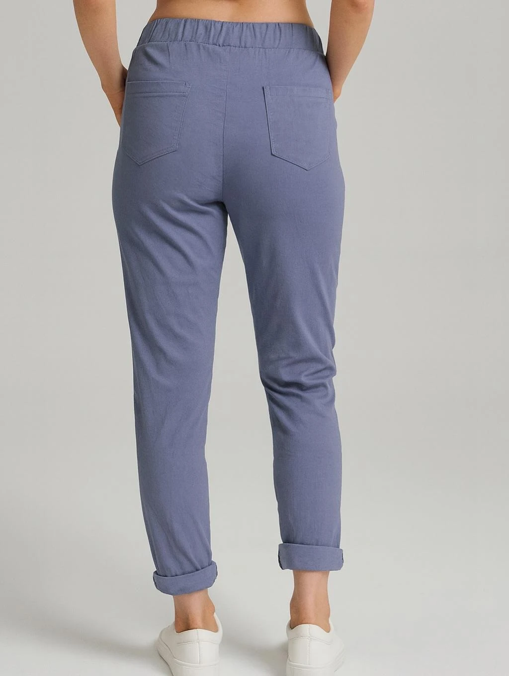 İtalyan Likralı Pantolon - MAVİ