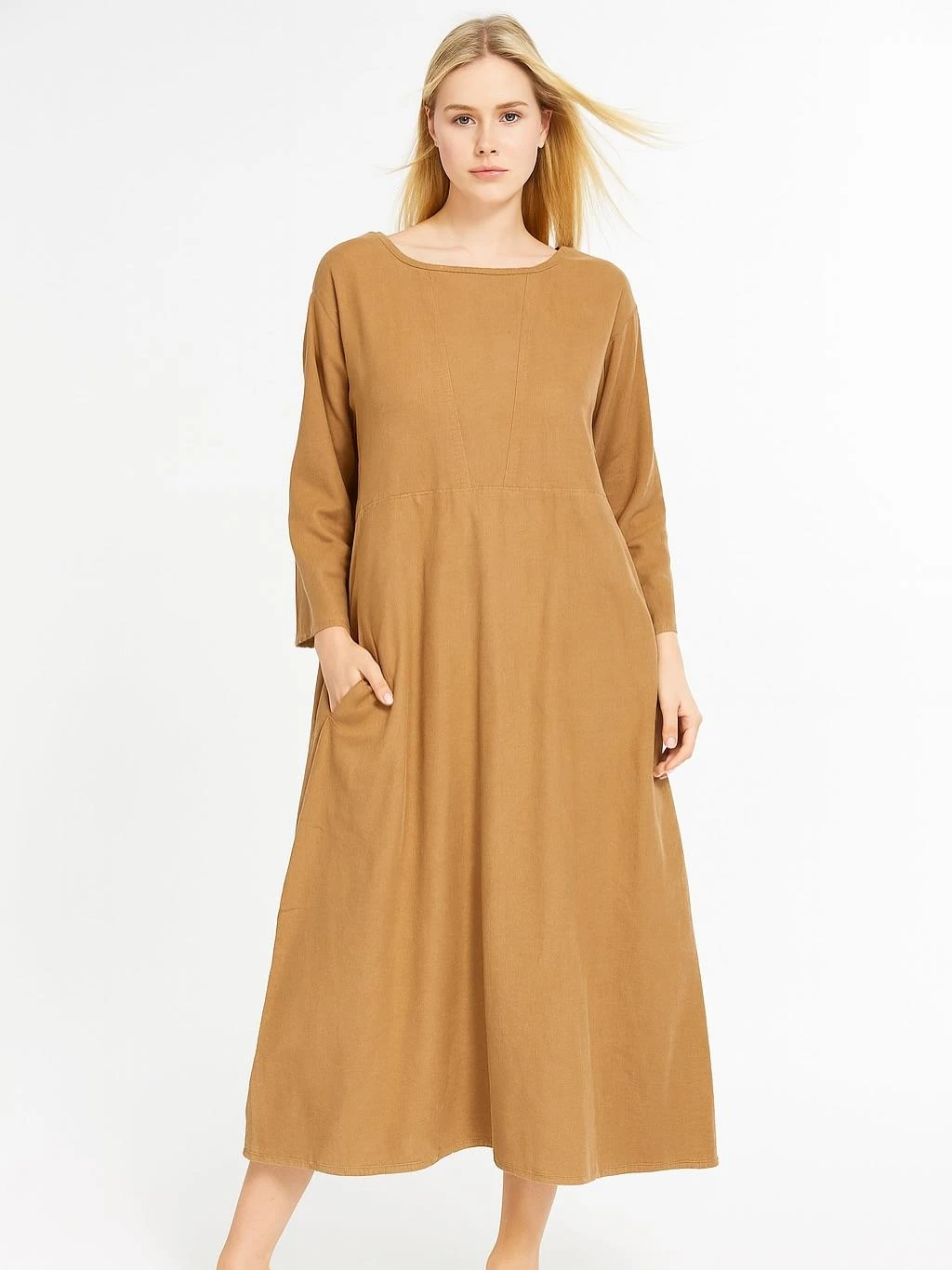 İtalyan Kadife Elbise - VİZON