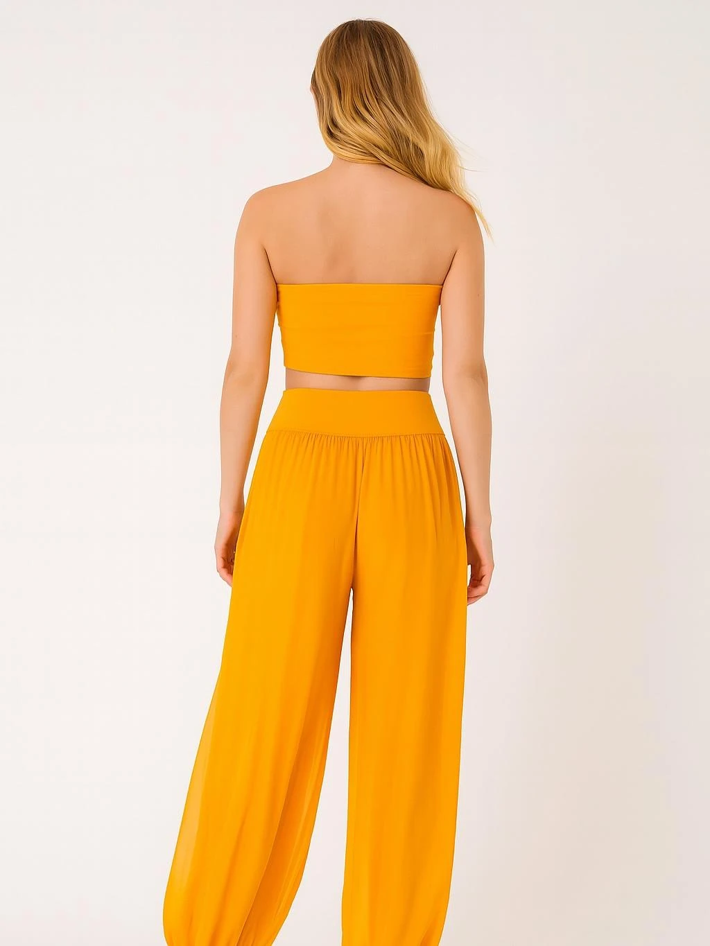 İtalyan İpek Pantolon - MANDALİNA