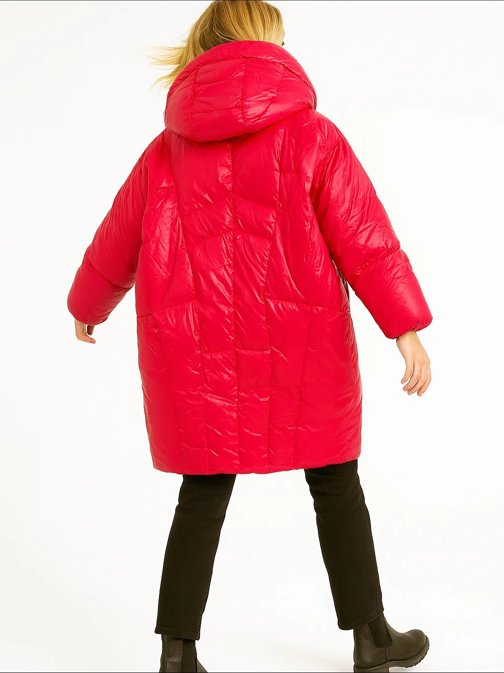 İtalyan Kapüşonlu Mont - KIRMIZI