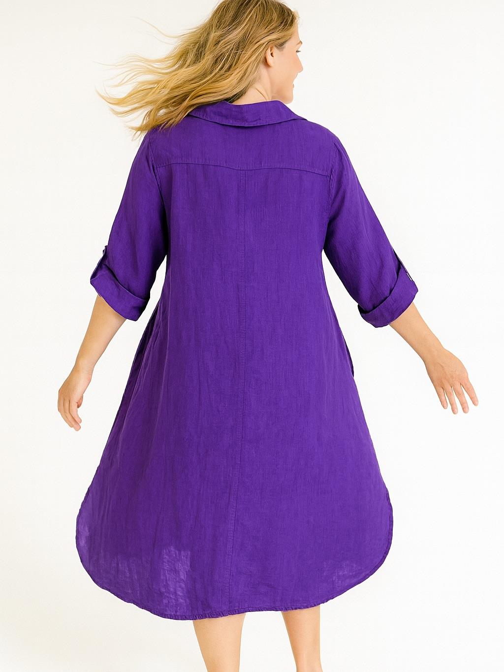 İtalyan Keten Gömlek Elbise - MOR