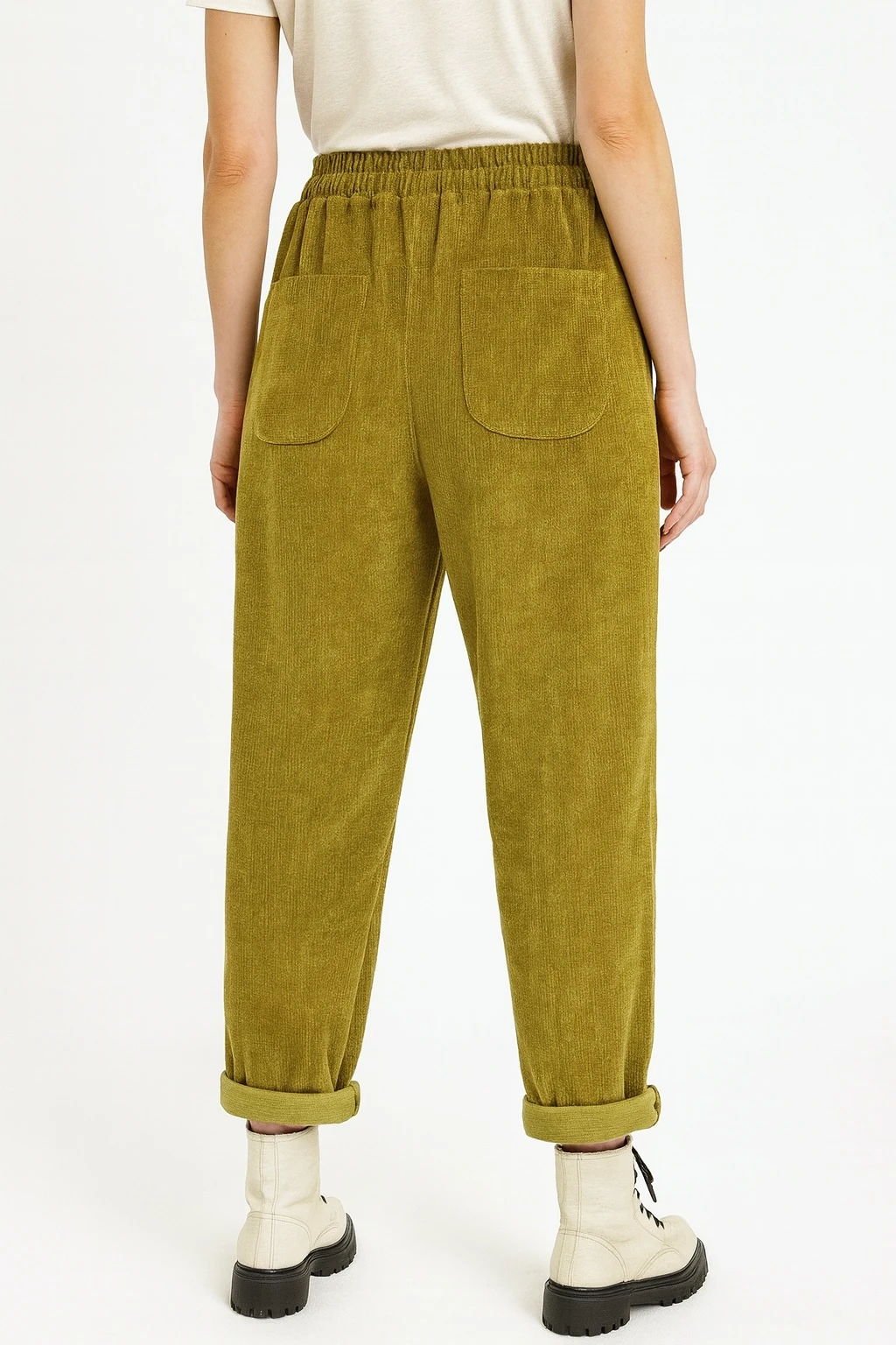 İtalyan Cep Detaylı Fitilli Kadife Pantolon - HARDAL