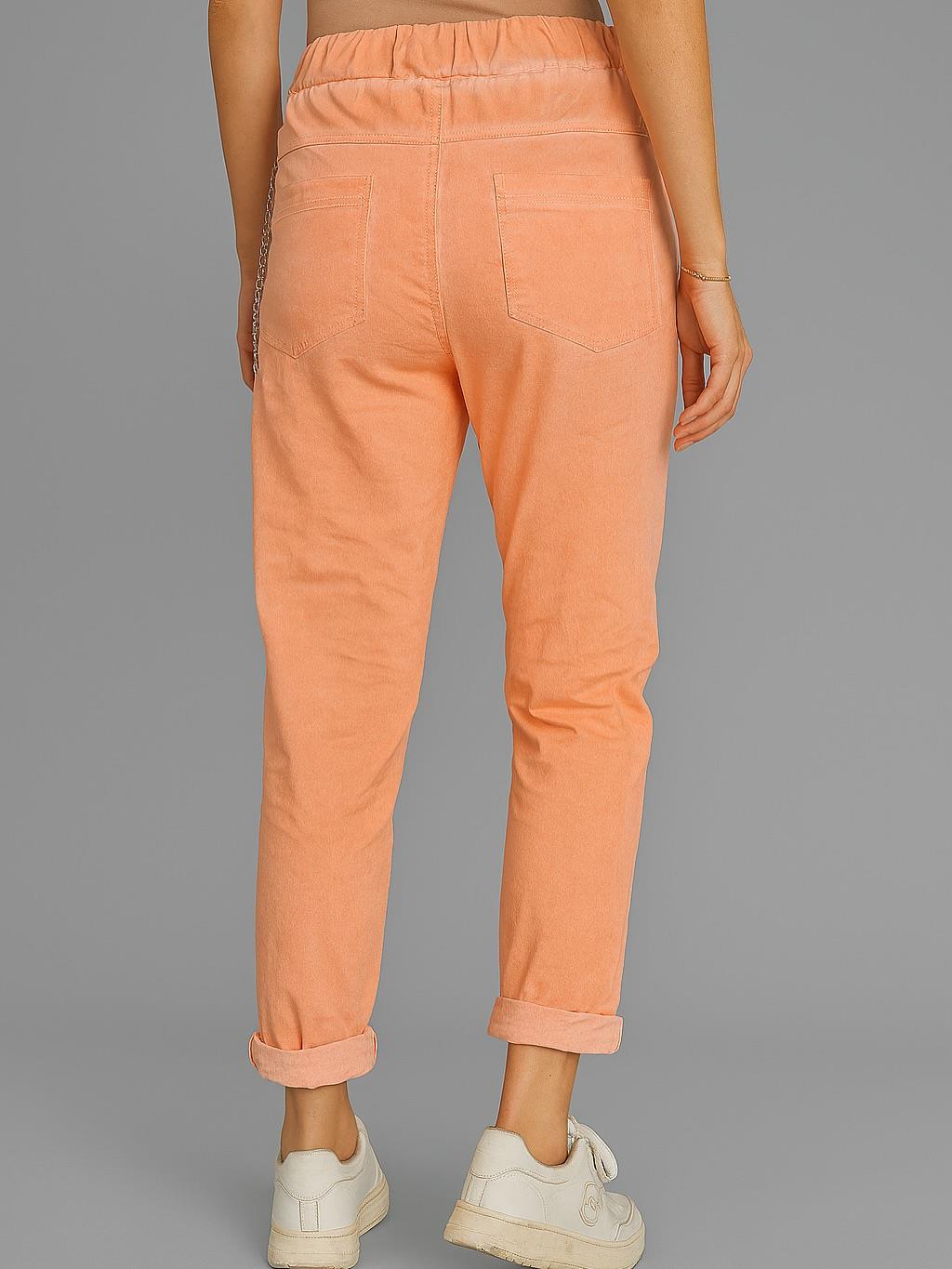 İtalyan Likralı Pantolon - AÇIK TURUNCU