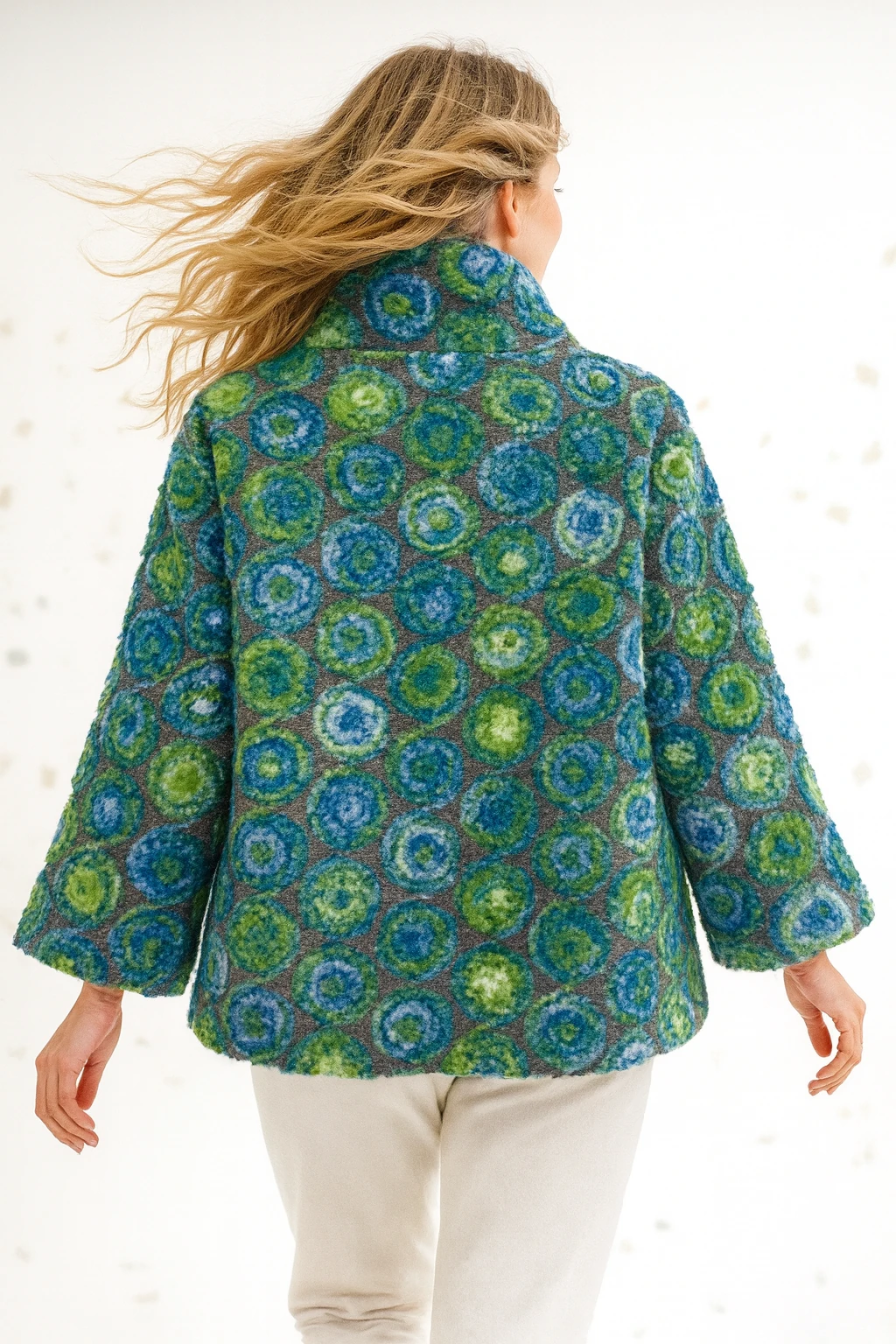 İtalyan Cep Detaylı Keçe Ceket - YEŞİL