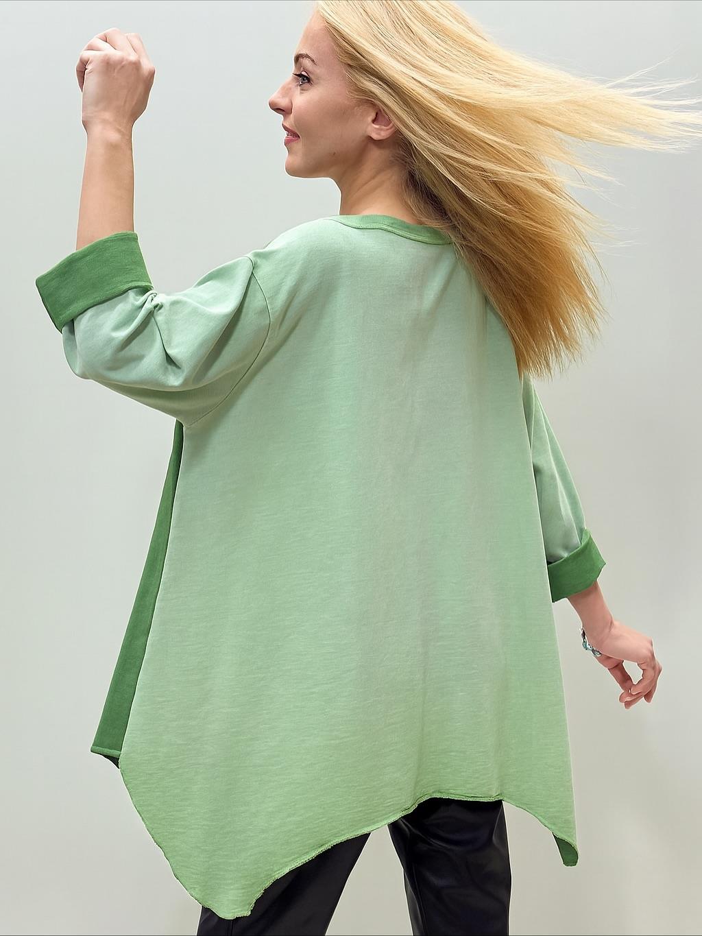 İtalyan Nubuk Bluz - YEŞİL