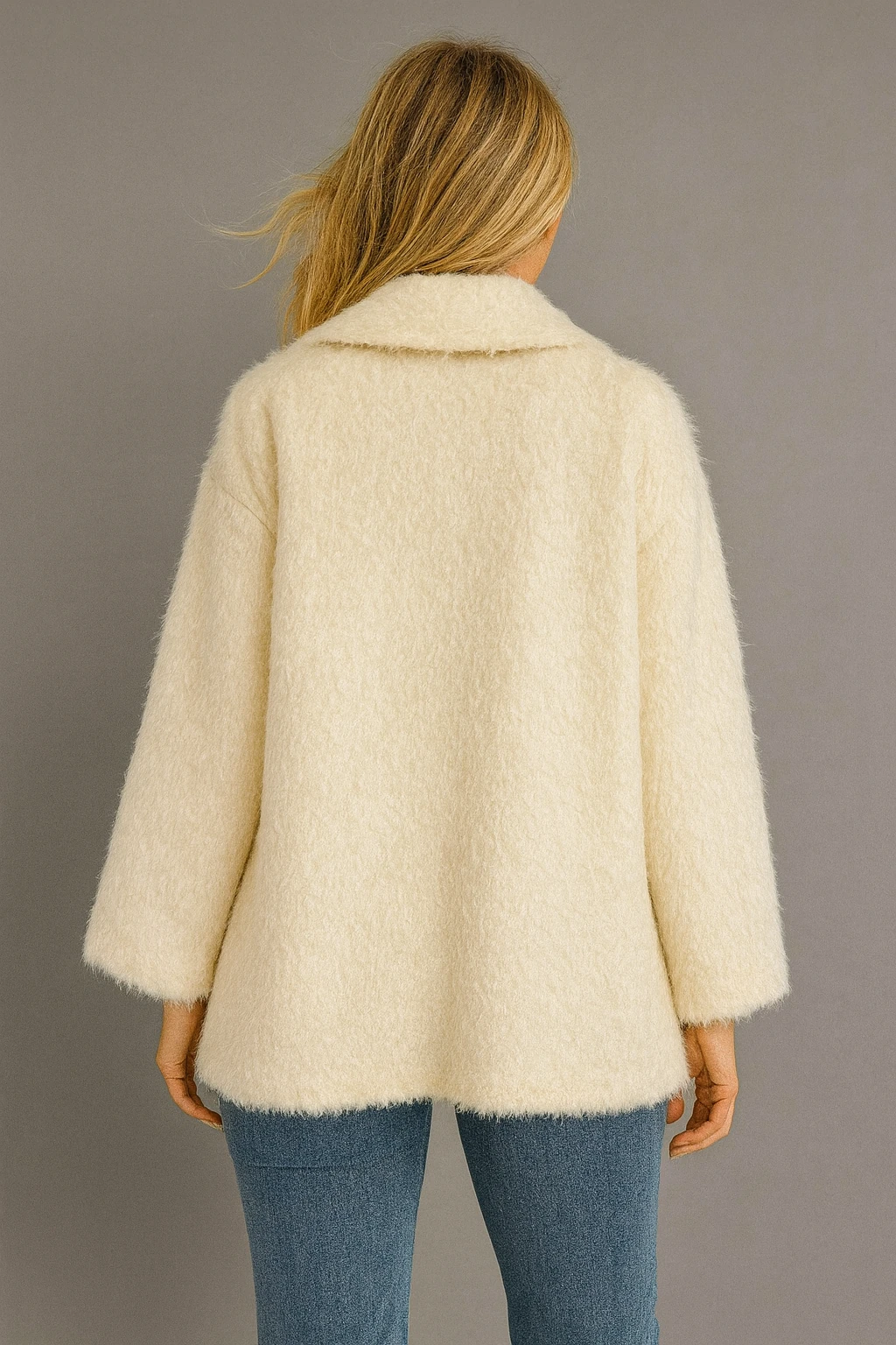 İtalyan Keçe Ceket - BEYAZ