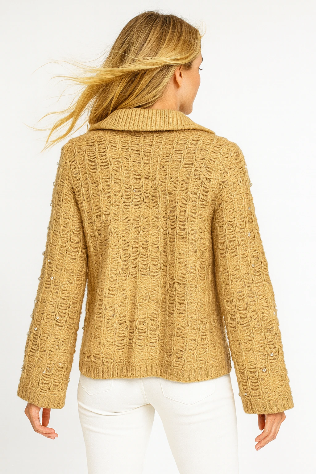 İtalyan İnci Detaylı Tasarım Hırka - BAL