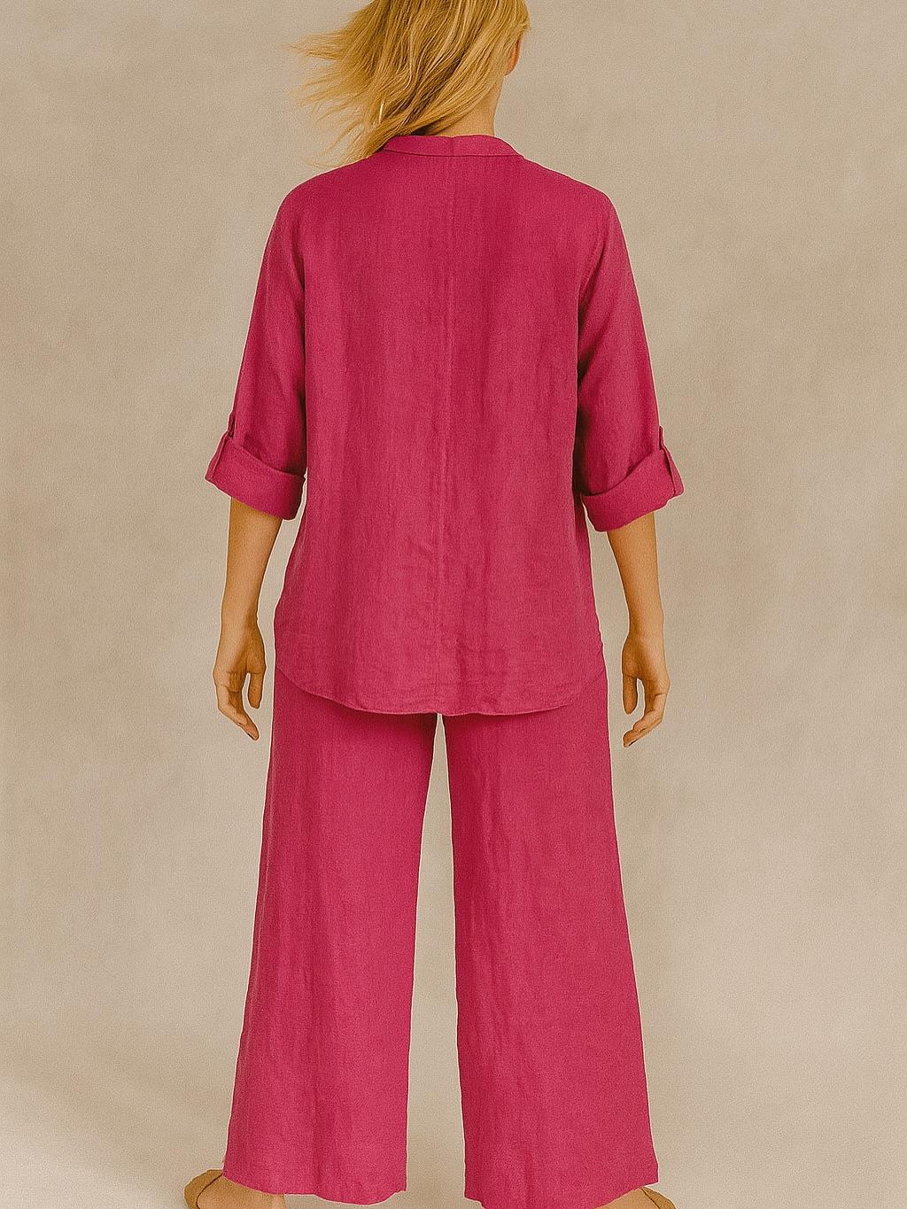 İtalyan Keten Takım - FUŞYA