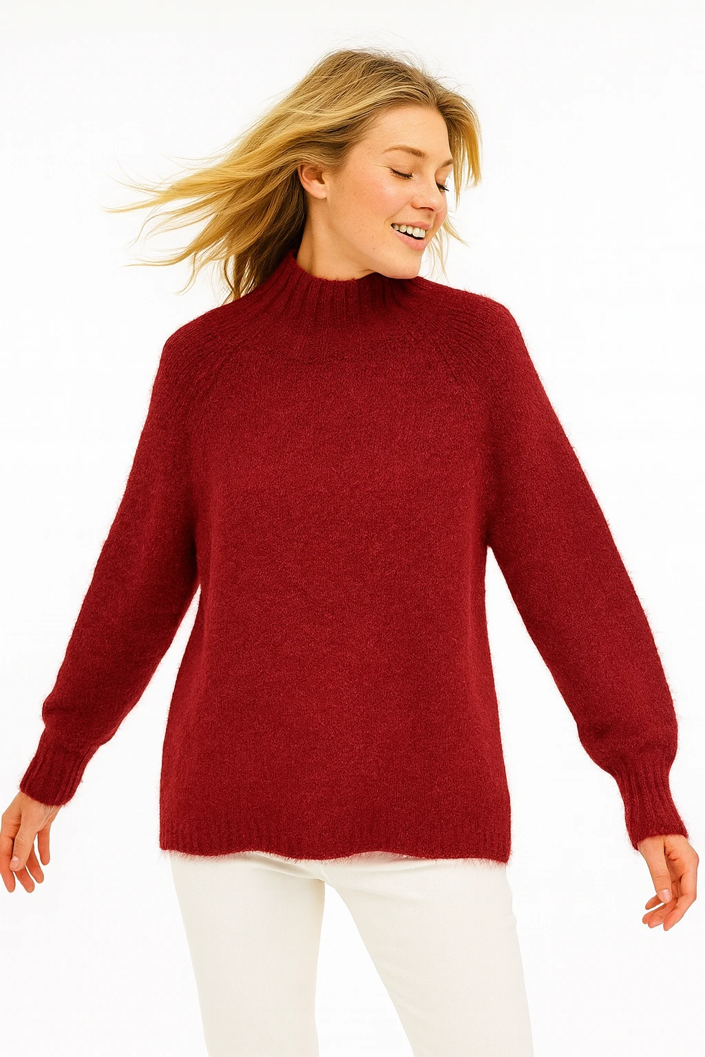 İtalyan Boğazlı Triko Kazak - BORDO