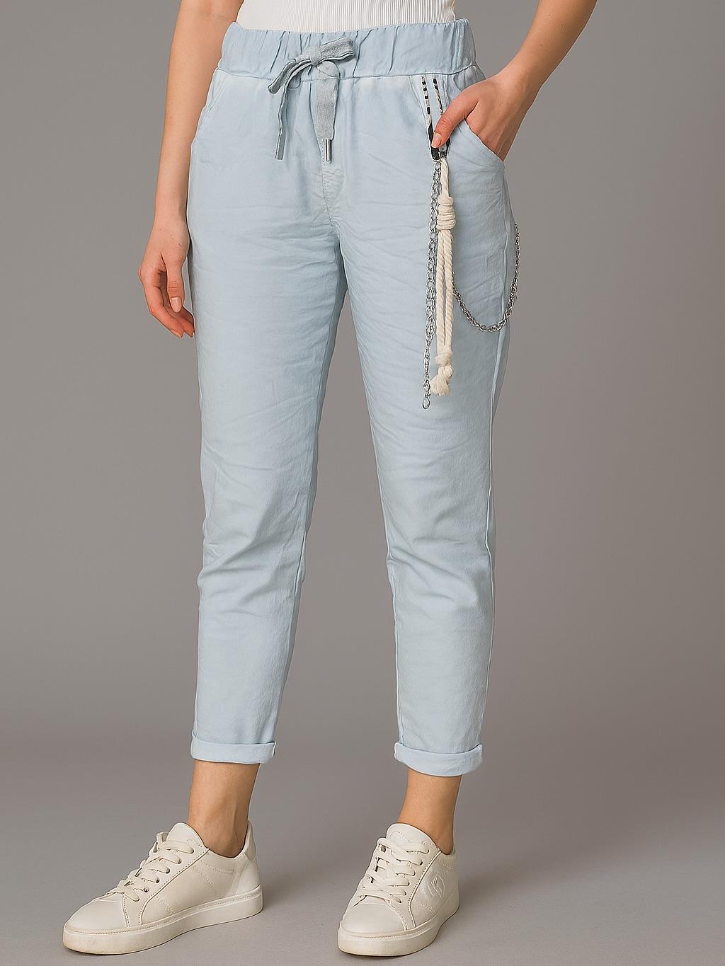 İtalyan Likralı Pantolon - BUZ MAVİSİ