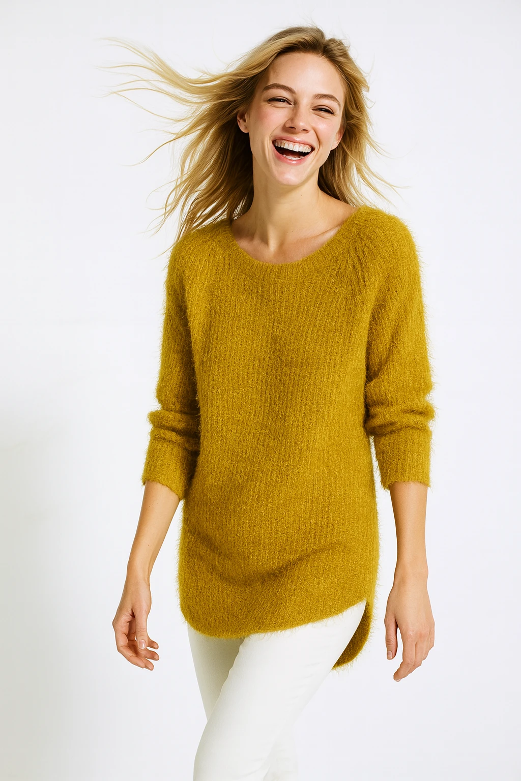 İtalyan Geniş Yaka Triko Kazak - HARDAL