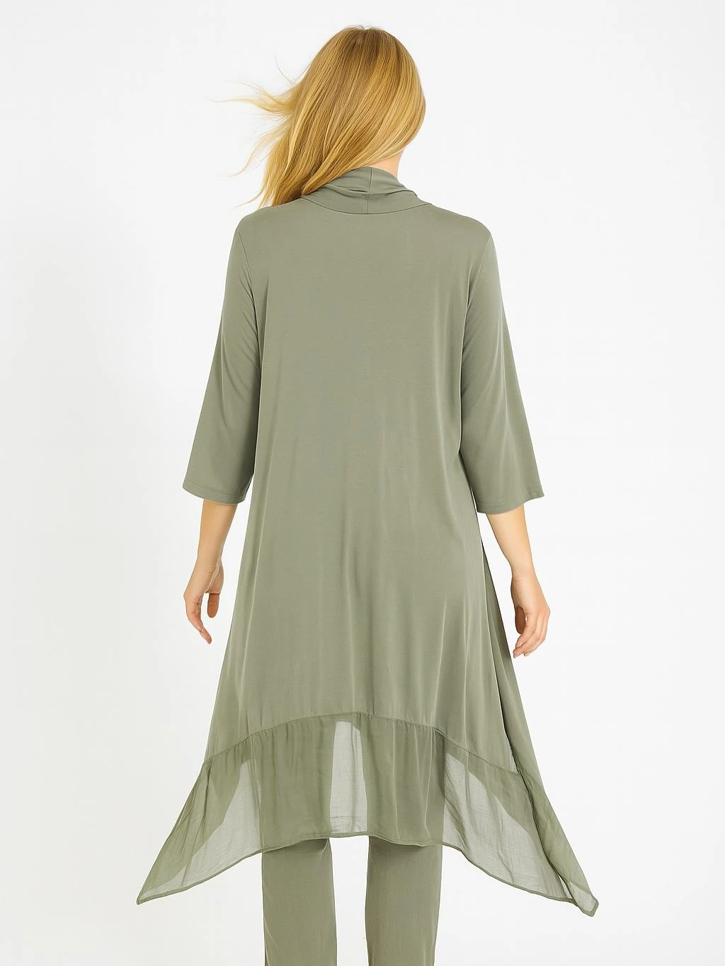 İtalyan Şal Yaka Tunik - VİZON