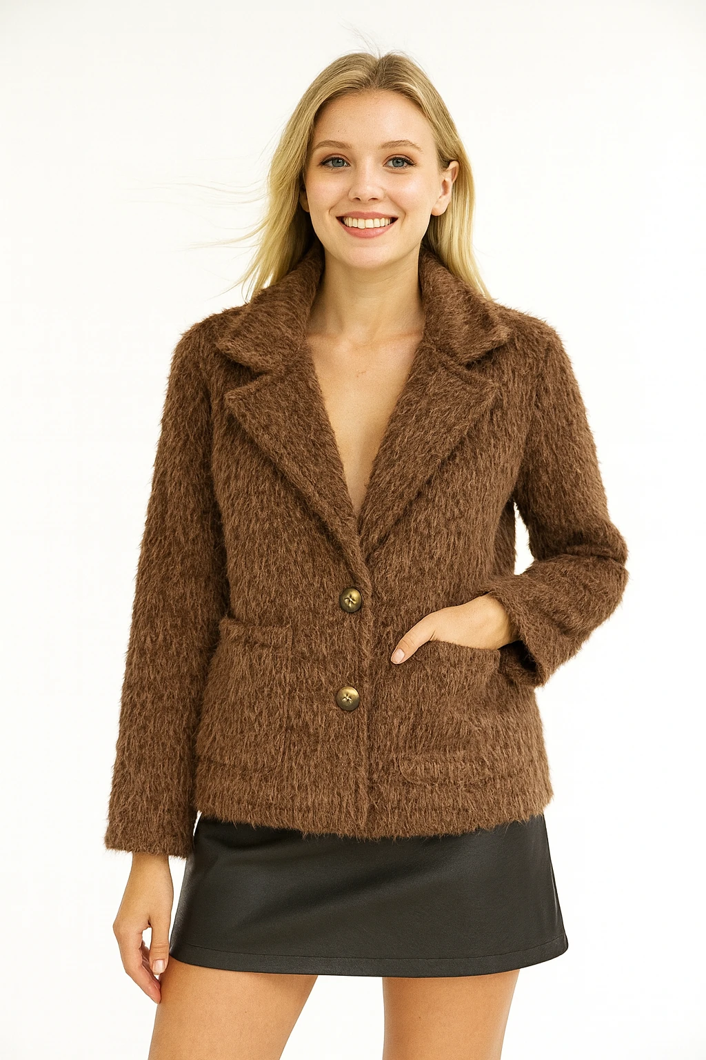 İtalyan Keçe Ceket - KAHVERENGİ