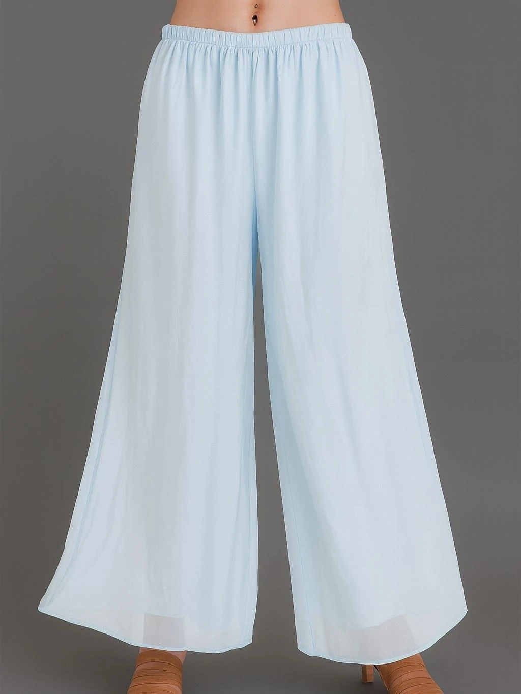 İtalyan İpek Pantolon - BUZ MAVİSİ