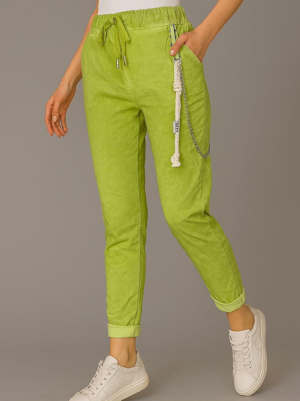 İtalyan Likralı Pantolon - YEŞİL