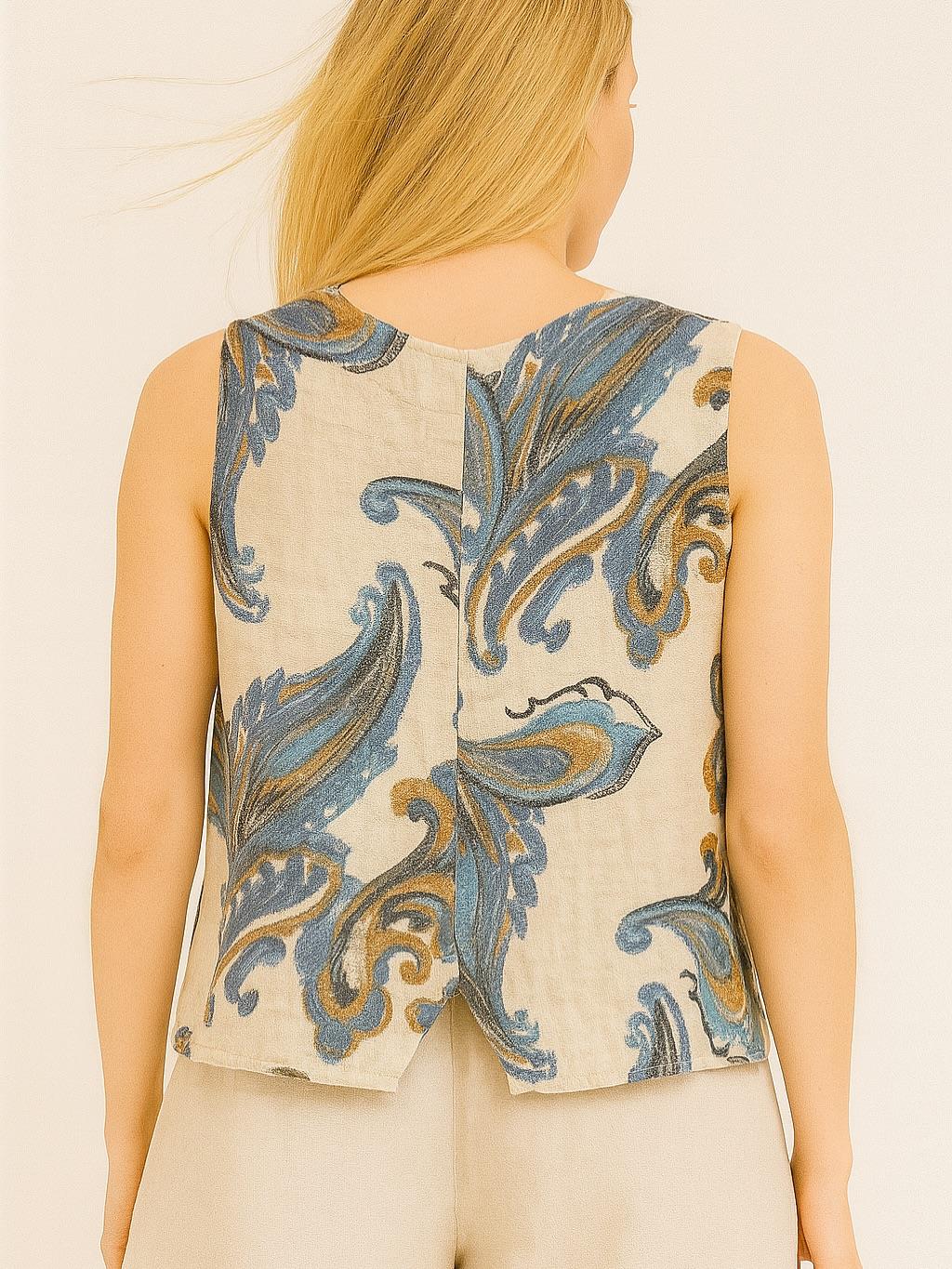 İtalyan Keten Yelek - BEJ