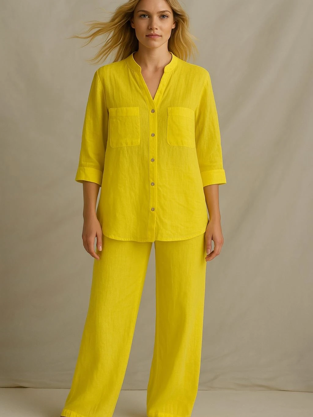 İtalyan Keten Takım - SARI