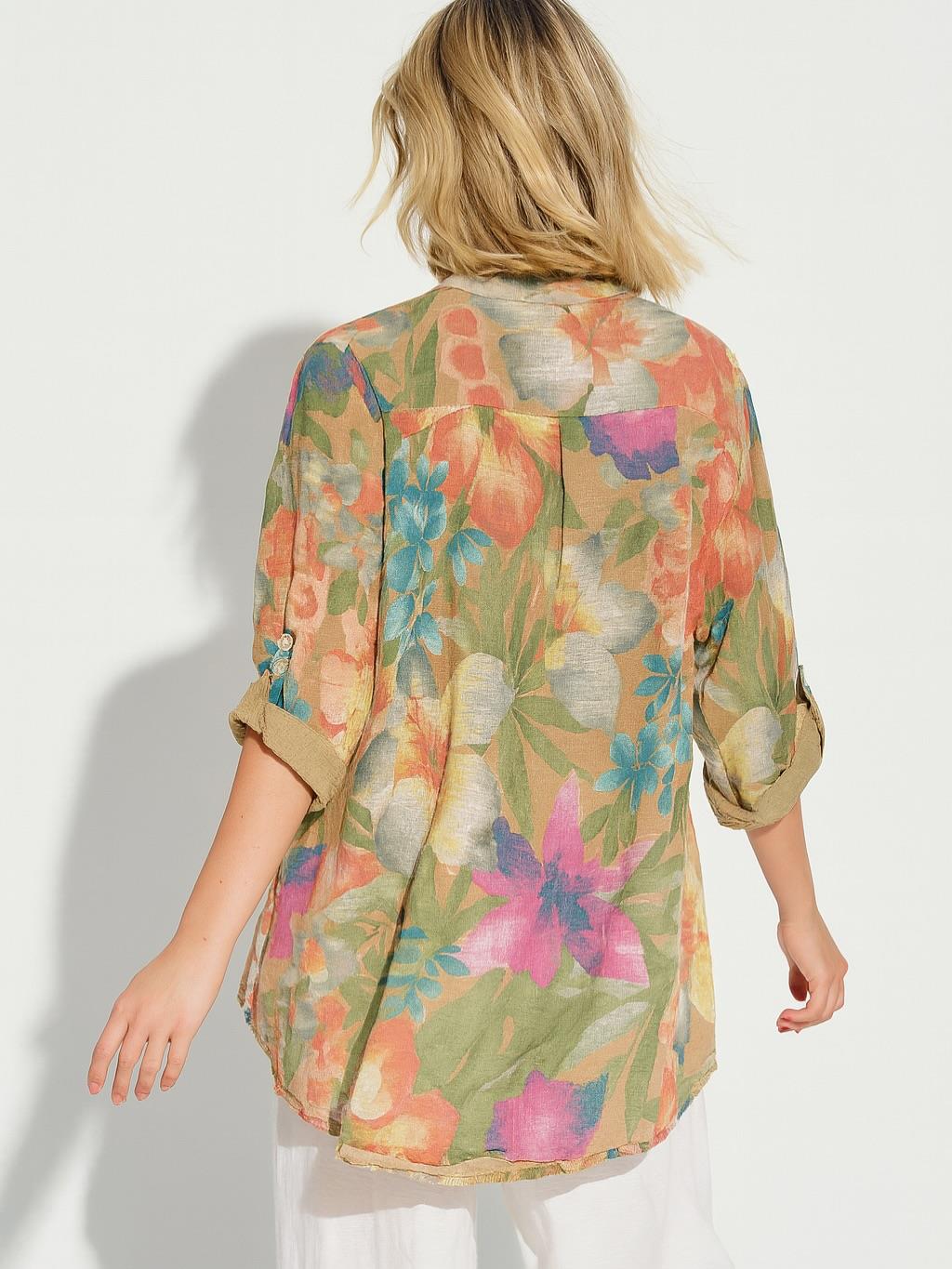 İtalyan Pamuk Keten Gömlek - TARÇIN