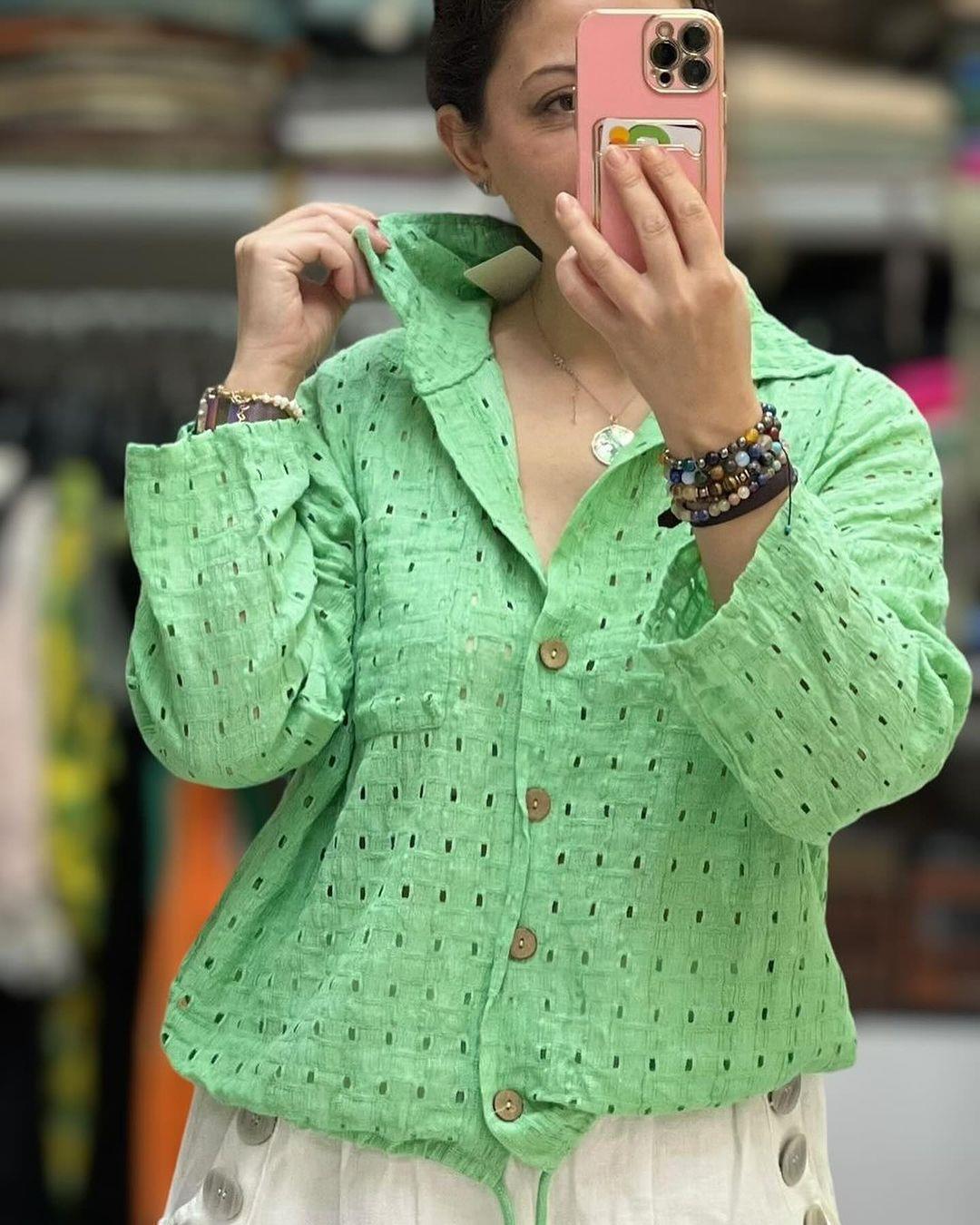 İtalyan Pamuklu Gömlek - YEŞİL