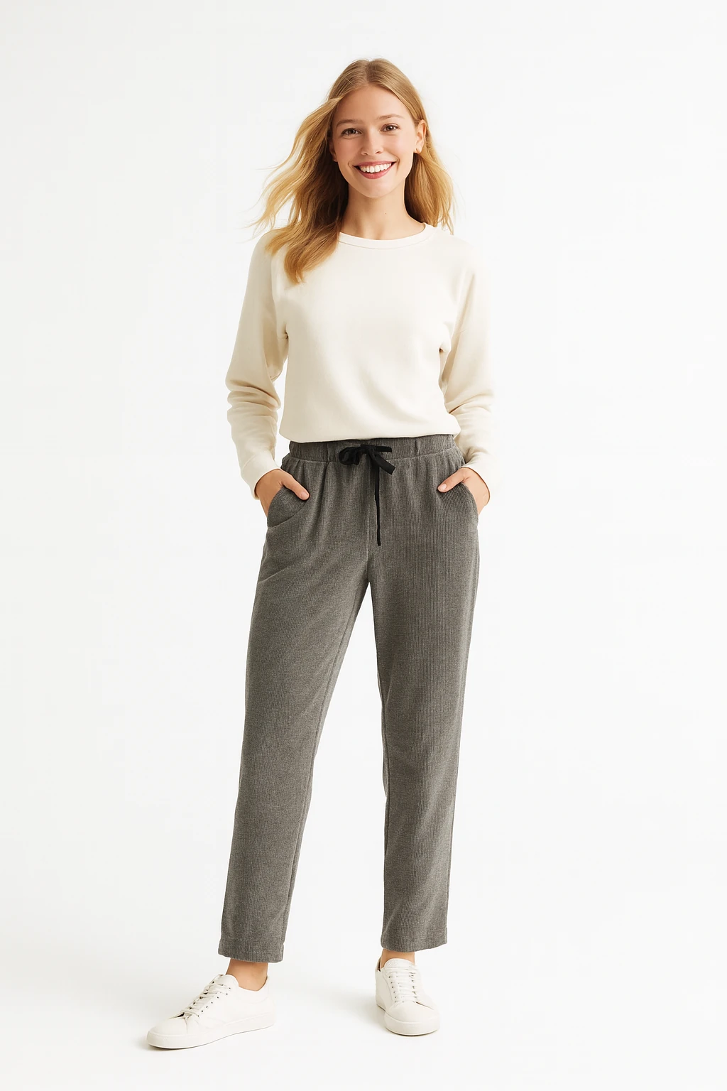 İtalyan Kadife Pantolon - BUZ GRİSİ