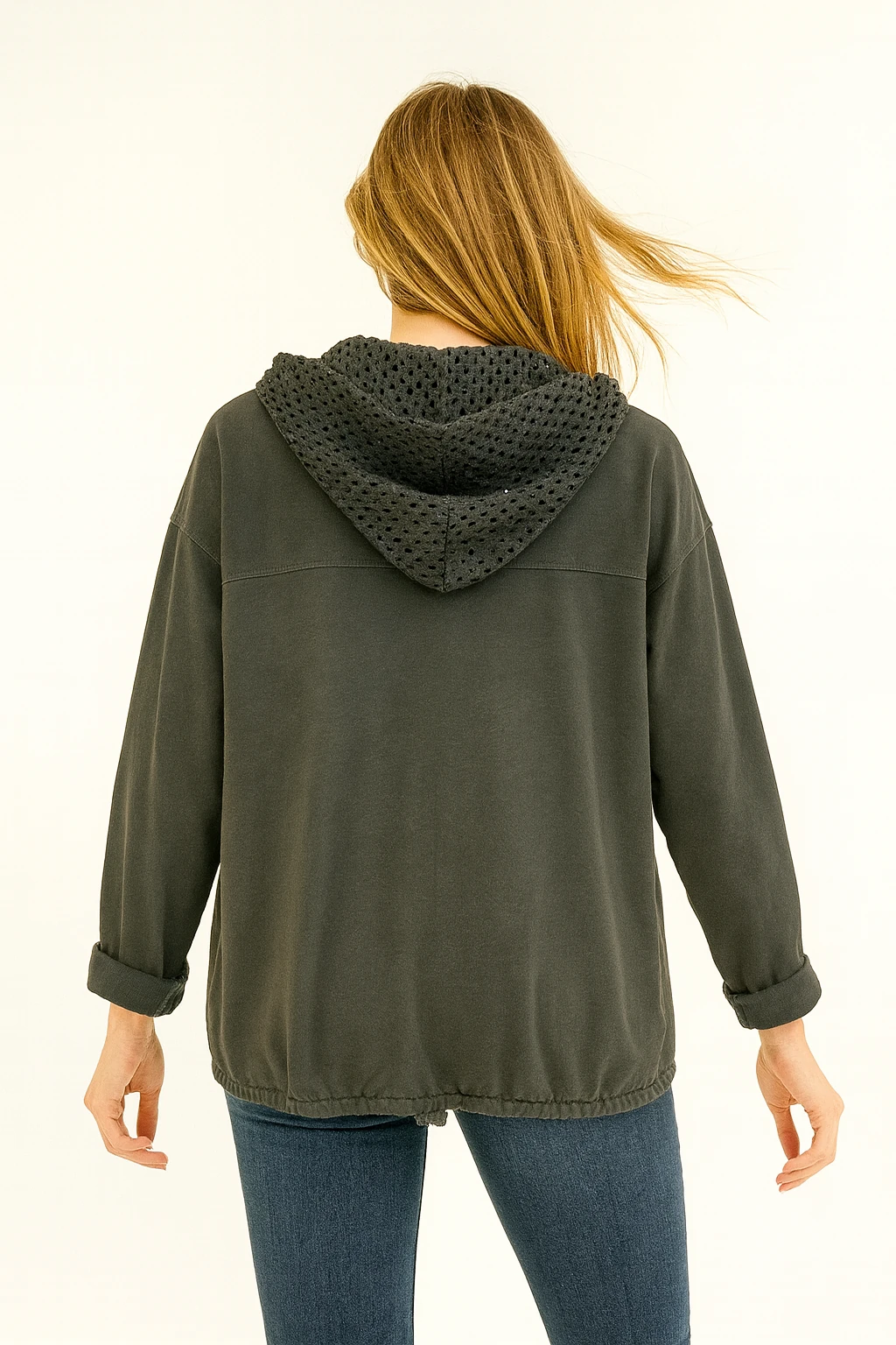 İtalyan Kapitone Nakış Detaylı Ceket - ANTRASİT