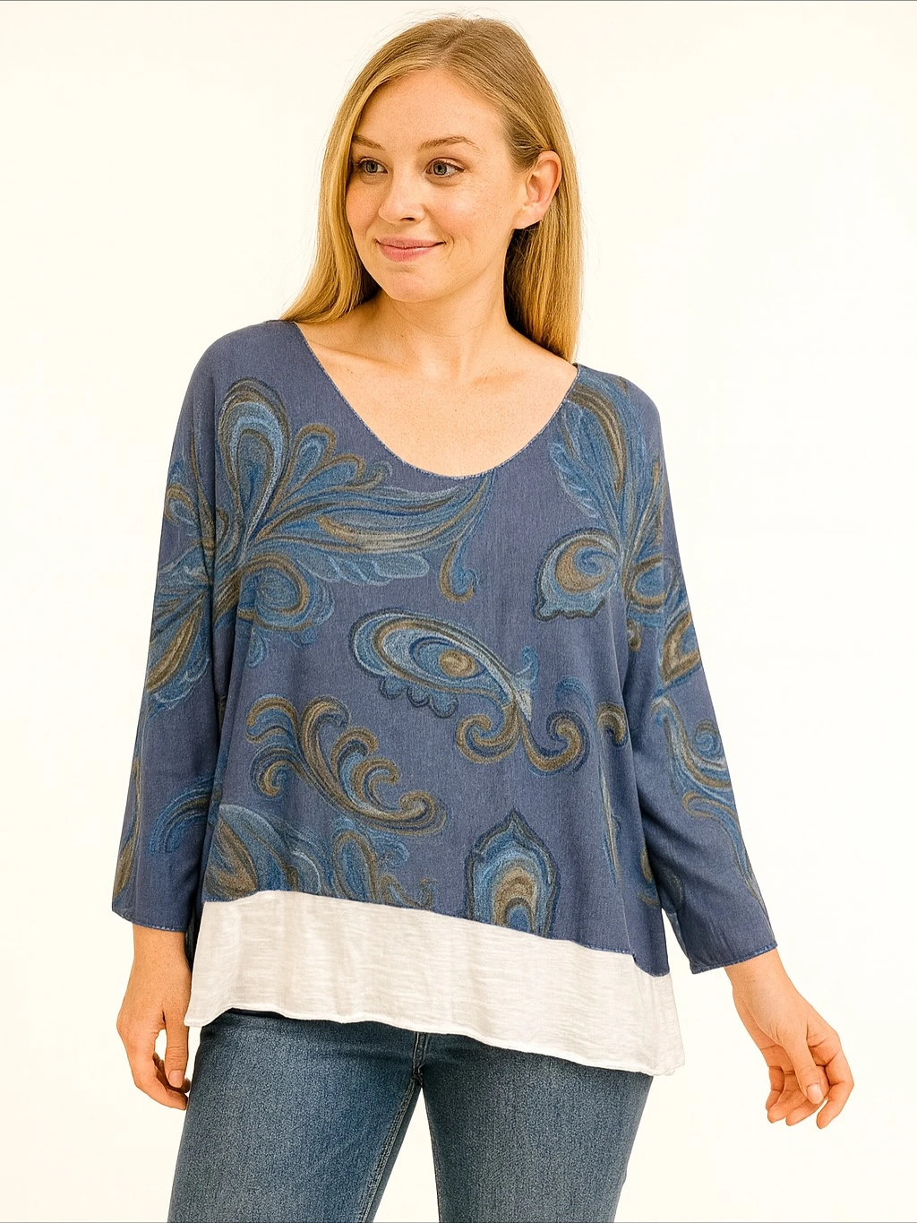 İtalyan İkili Desenli Triko Takım - MAVİ