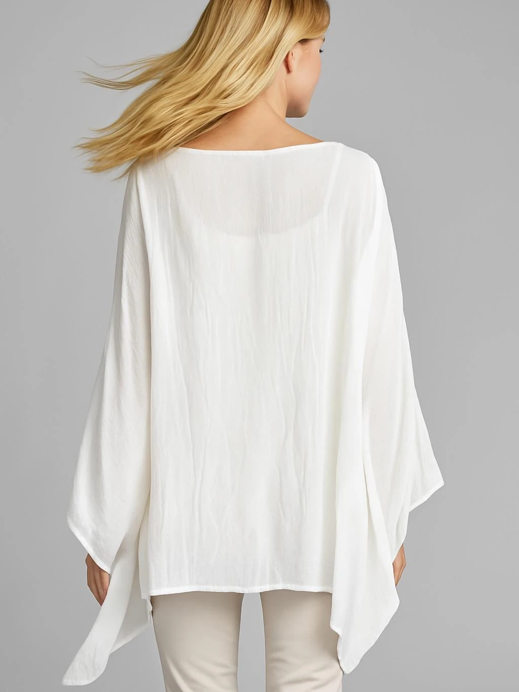 İtalyan İpek Bluz - BEYAZ