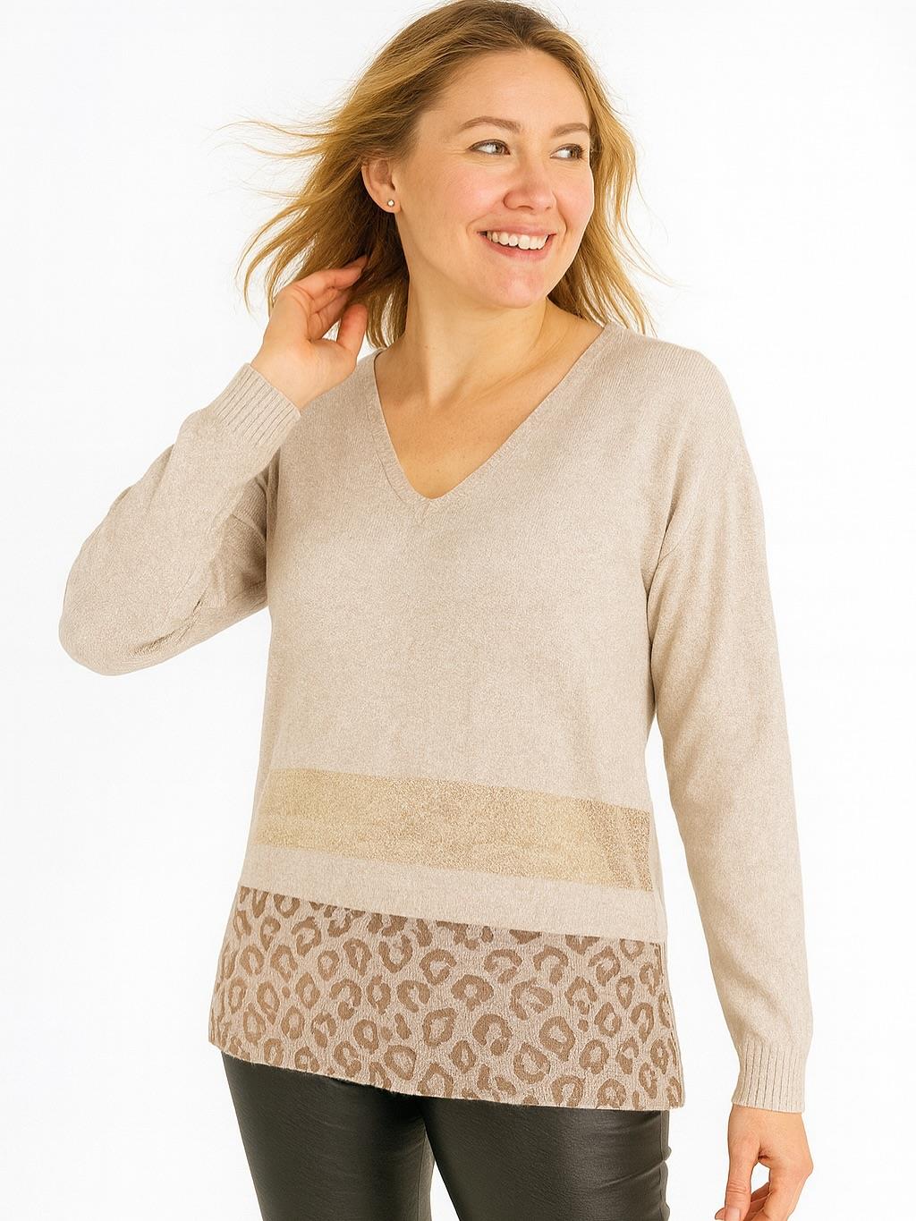 İtalyan Angora V Yaka Kazak - KREM