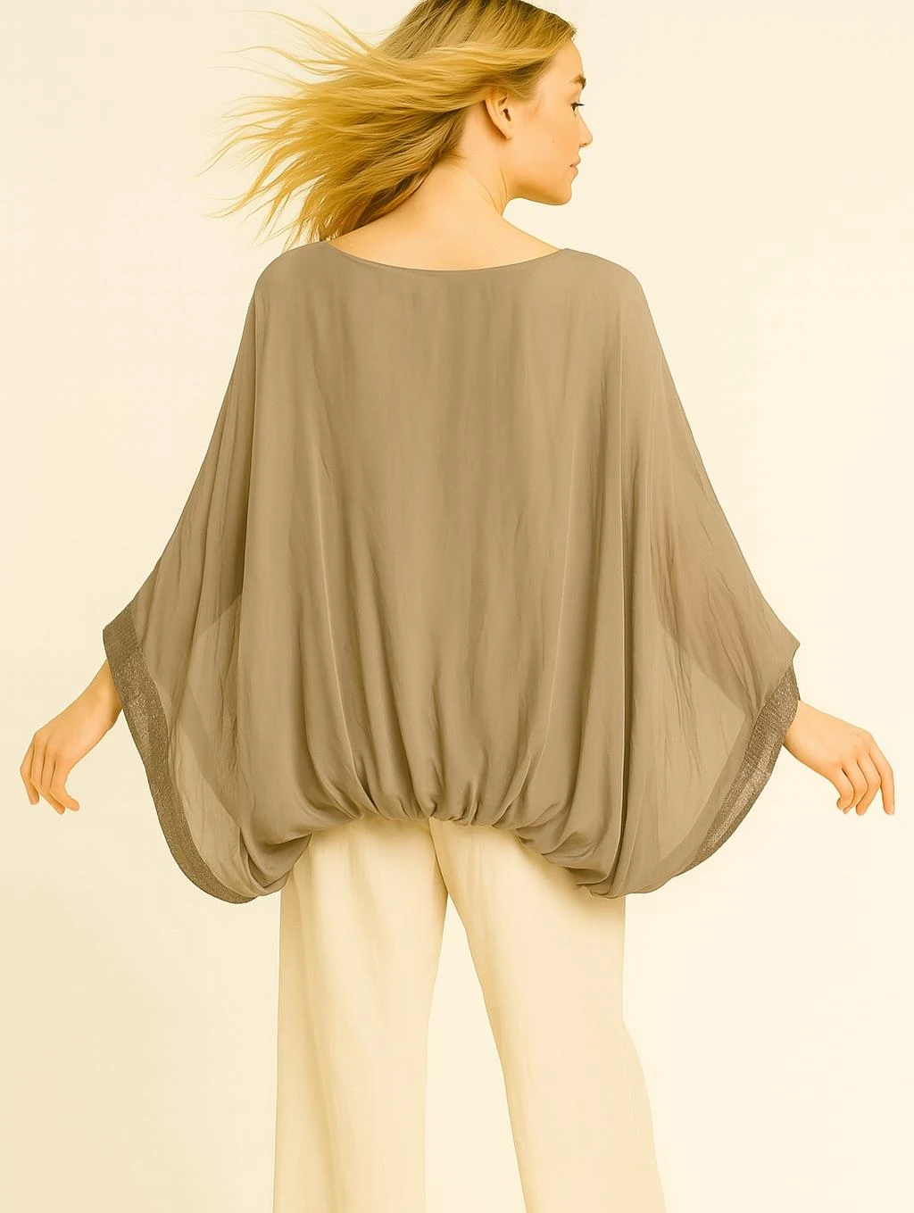 İtalyan İpek Bluz - VİZON