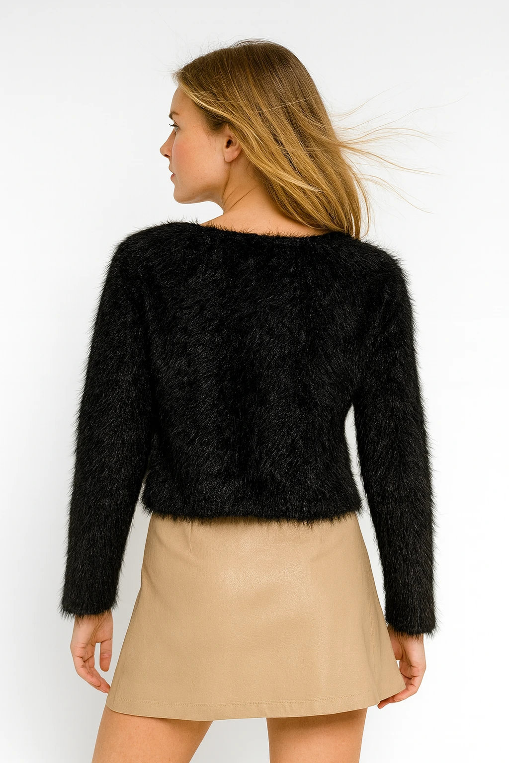 İtalyan Angora Bluz - SİYAH