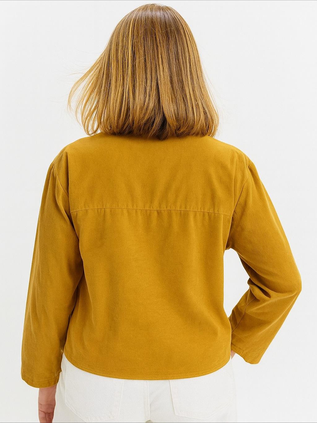 İtalyan Kadife Gömlek - HARDAL