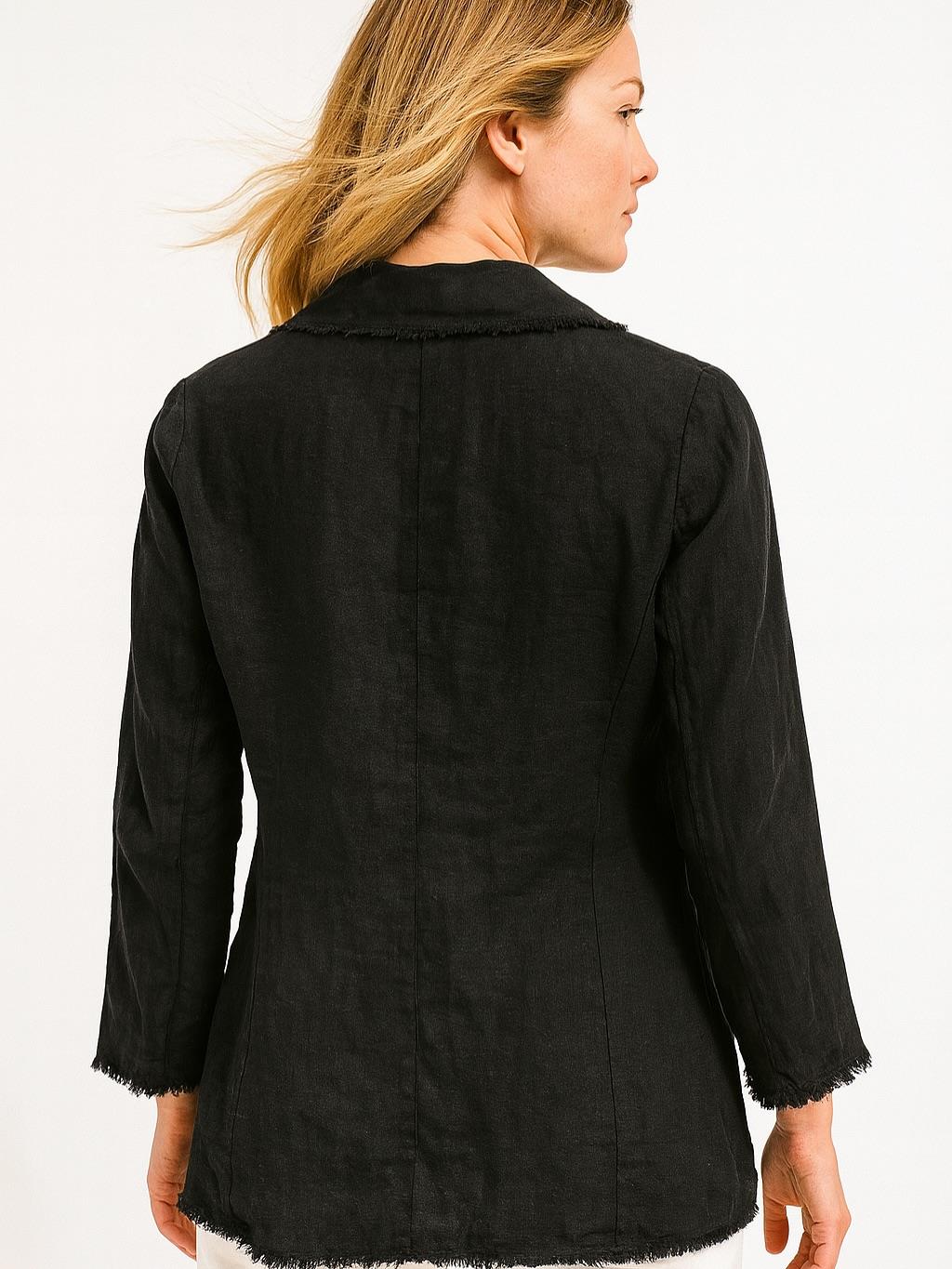 İtalyan Keten Ceket - SİYAH