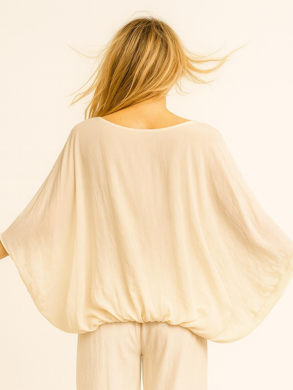 İtalyan İpek Bluz - BEJ
