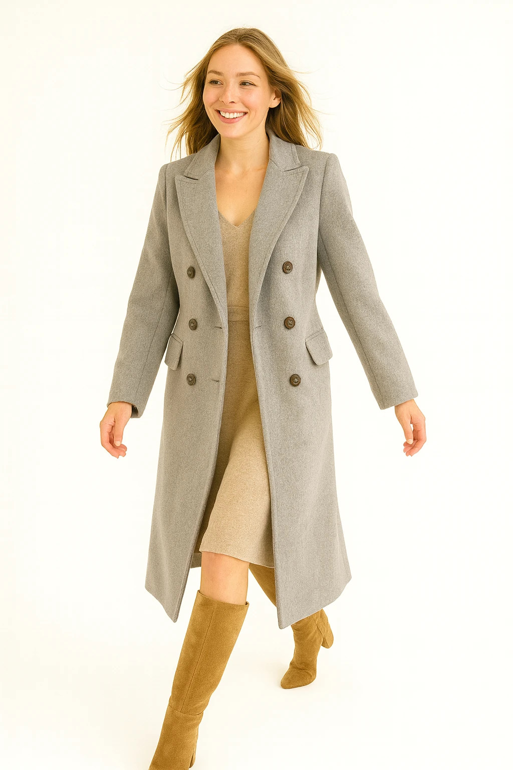 İtalyan Orjinal Vakko Manto - GRİ